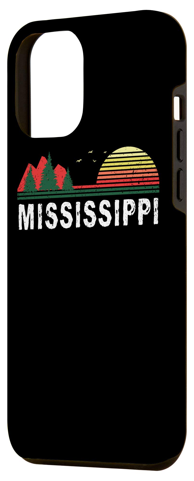 iPhone 12 Pro Max Case - Premium Protective Cover with Unique Evergreen Sunset Mississippi Souvenir Design | Perfect for Camping, Hiking & Outdoor Adventures