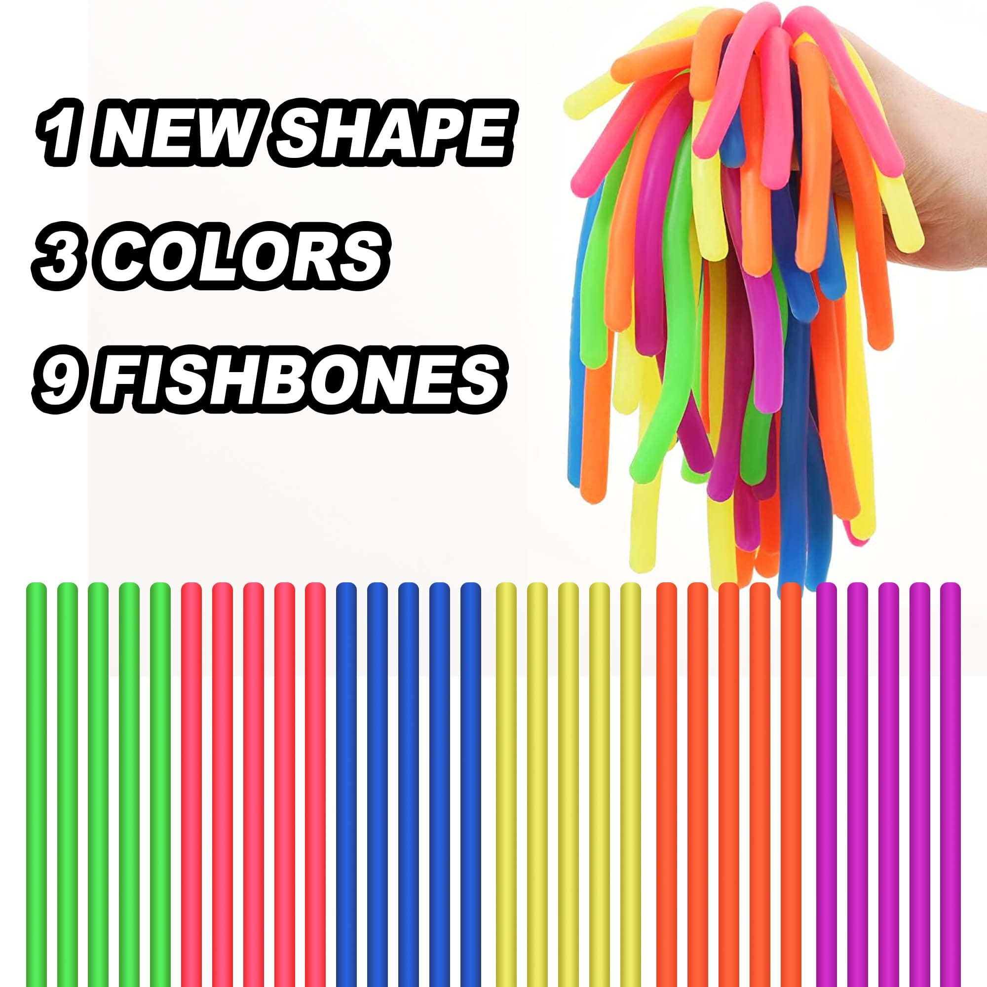 Stretchy String Noodles 30 Pack - Sensory Fidget Toys for Kids, Stress Relief & Focus Tools - Perfect for Classroom Rewards, Birthday Party Favors, Treasure Box Prizes & ADHD Anxiety Relief (Great for School, Home & Travel Use)