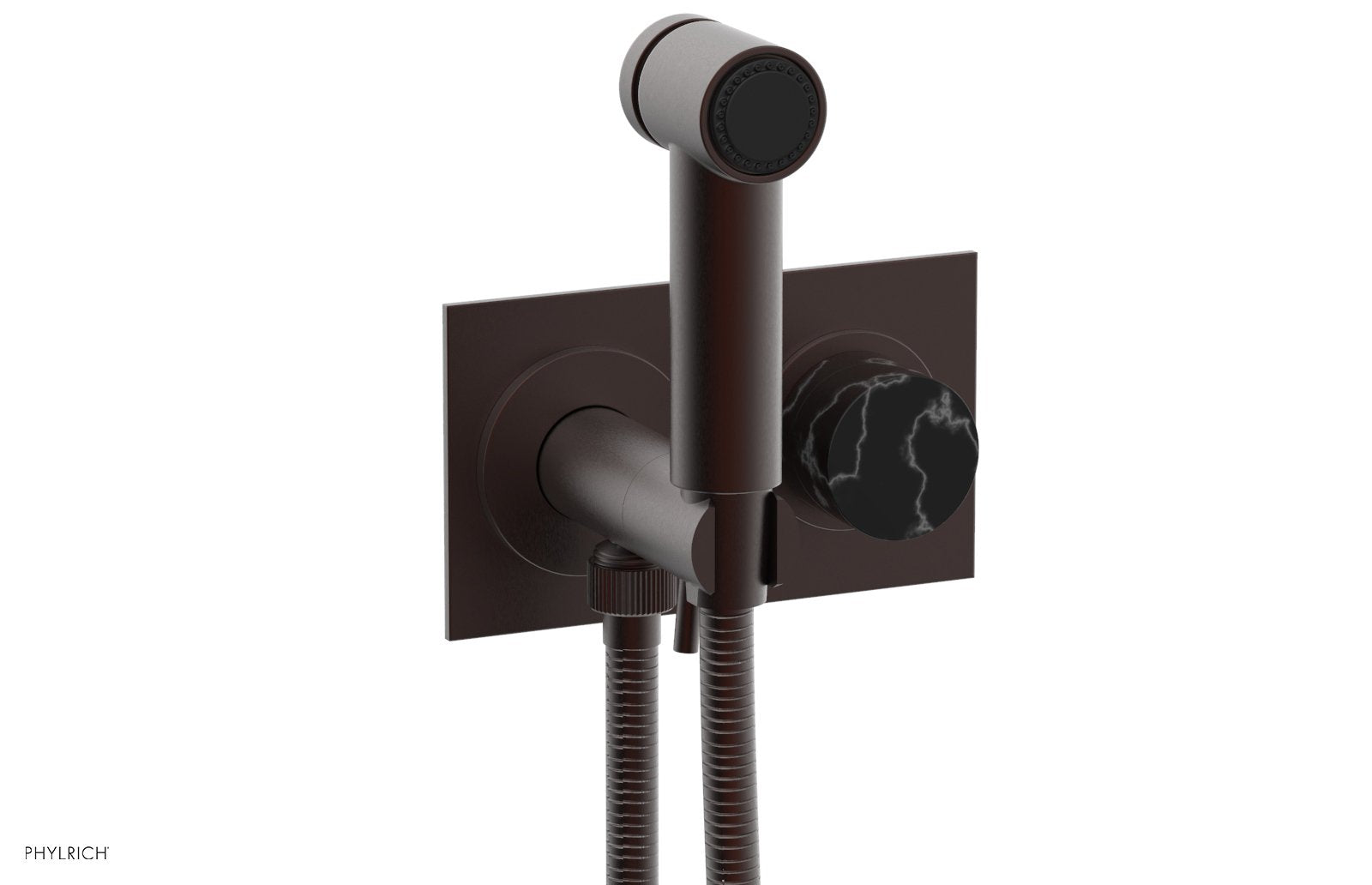 Premium Wall Mounted Bidet with Marble Handle - BASIC II Model 230 67 - Perfect for Modern Bathrooms, Small Spaces & Luxurious Home Upgrades