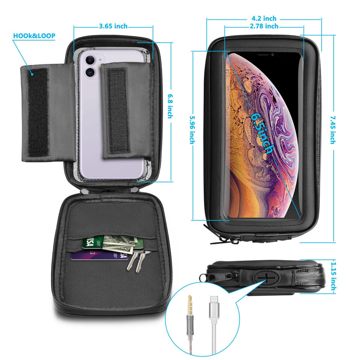 Waterproof Bike Phone Holder - Universal Motorcycle & Bicycle Handlebar Mount for iPhone 13/12, Samsung & Android Phones - Perfect for Cycling, Commuting & Outdoor Adventures