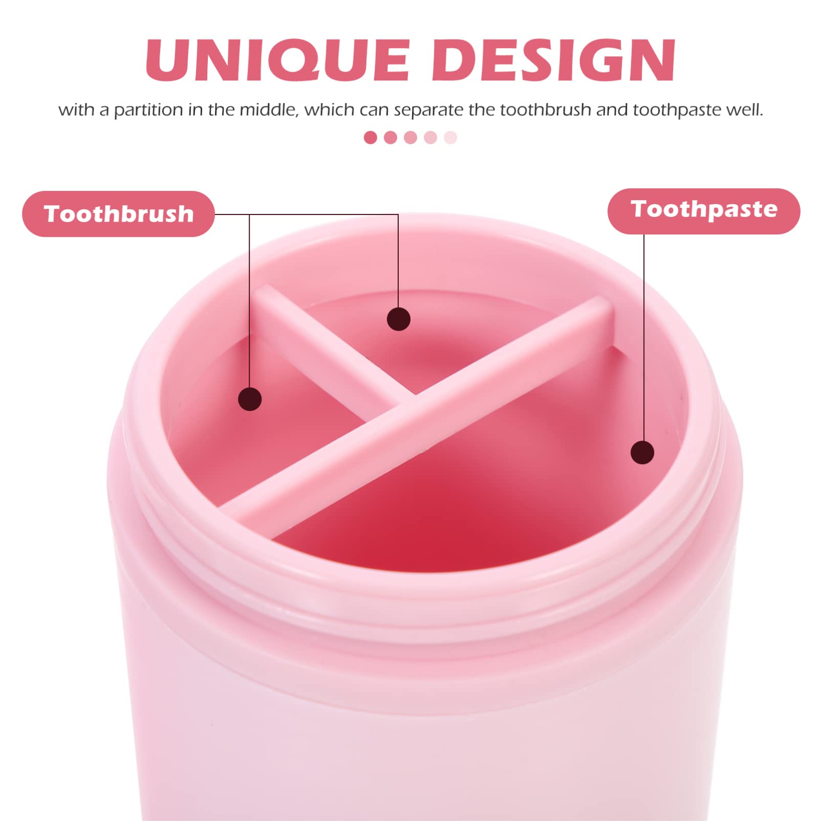 Healeved 2-Pack Toothbrush Organizer Case - Travel Toothbrush Holder with Wash Cup & Razor Storage | Plastic Stand for Bathroom Countertop | Portable Toothbrush Container for Suitcase & Camping (Nordic PP Design)