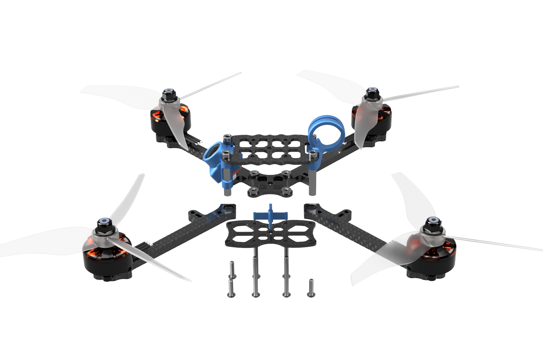 **DinDrones OZR 5X 5 Racing Drone Frame Kit – Lightweight Carbon Fiber FPV Quadcopter Frame for High-Speed Racing | Perfect for FPV Drone Racing, Freestyle Flying & DIY Builds**