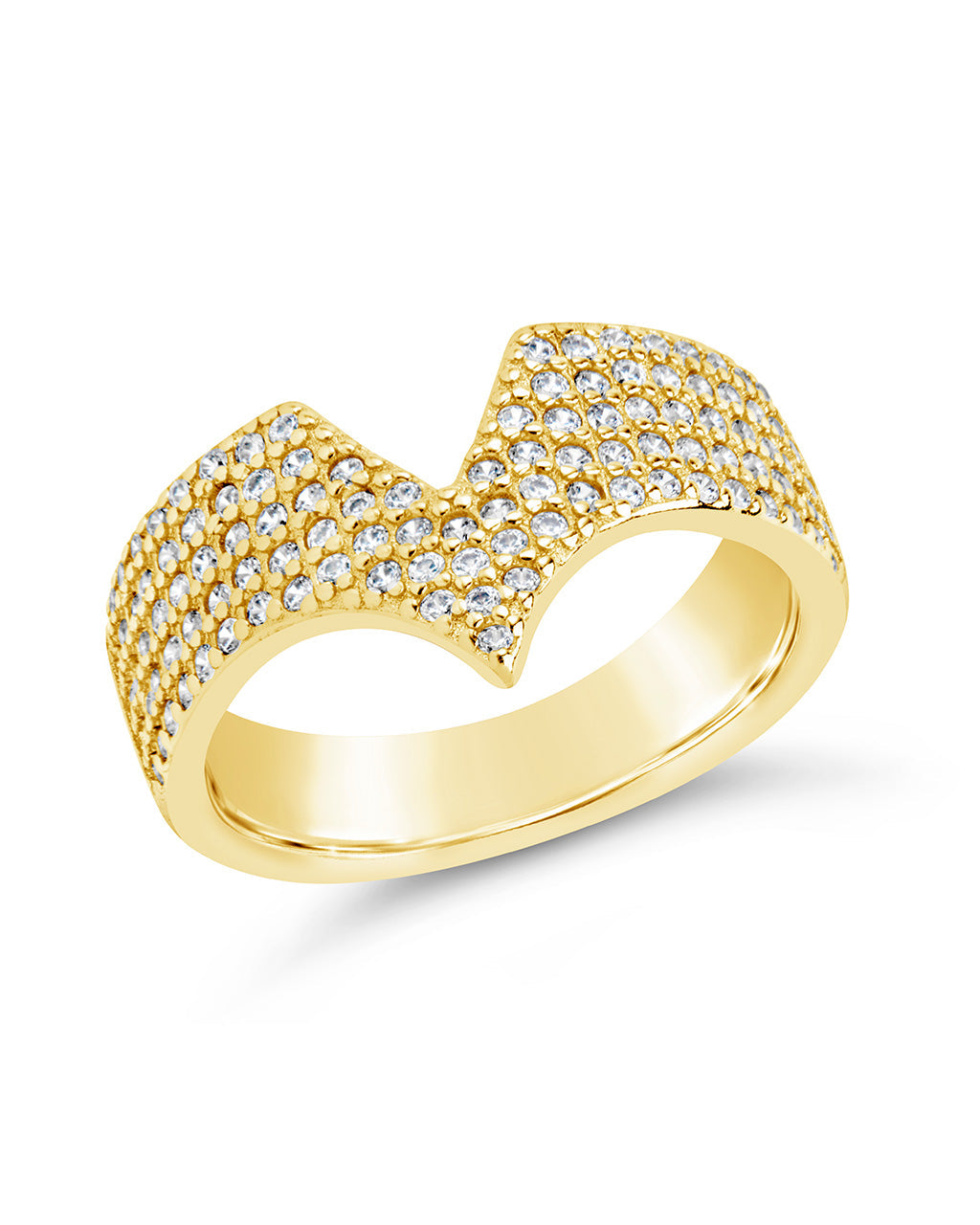 Sandra CZ Pointed Band Ring - Elegant Cubic Zirconia Women's Jewelry for Wedding, Party & Everyday Wear