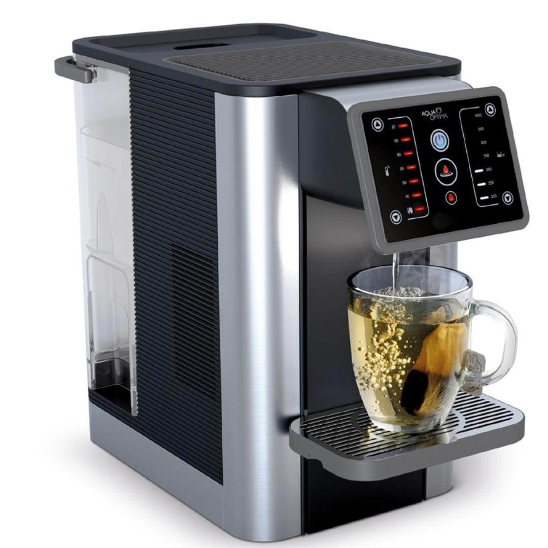 Aqua Optima AUH012 Countertop Water Filtration System & Hot Water Dispenser - 7 Temperature Settings, Zero Installation, Includes 1 Filter - Perfect for Home, Office & Tea/Coffee Brewing
