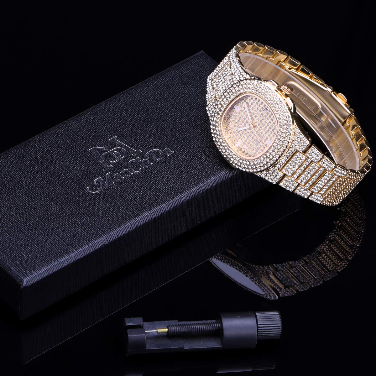 Luxury Men's Diamond Watch - Stainless Steel Hip Hop Style Wristwatch for Men | Perfect for Gifts, Parties, and Everyday Fashion