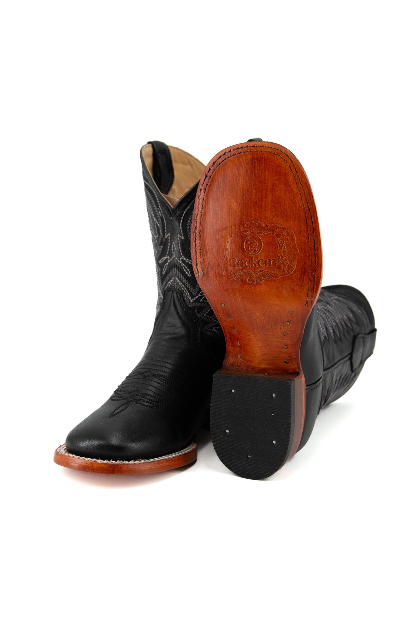 Little Kids Solid Pro Rodeo Boots - Western Cowboy Boots for Boys & Girls - Durable Leather Rodeo Booties for Toddlers | Perfect for Rodeo Events, Cowboy Parties & Western Style Outfits