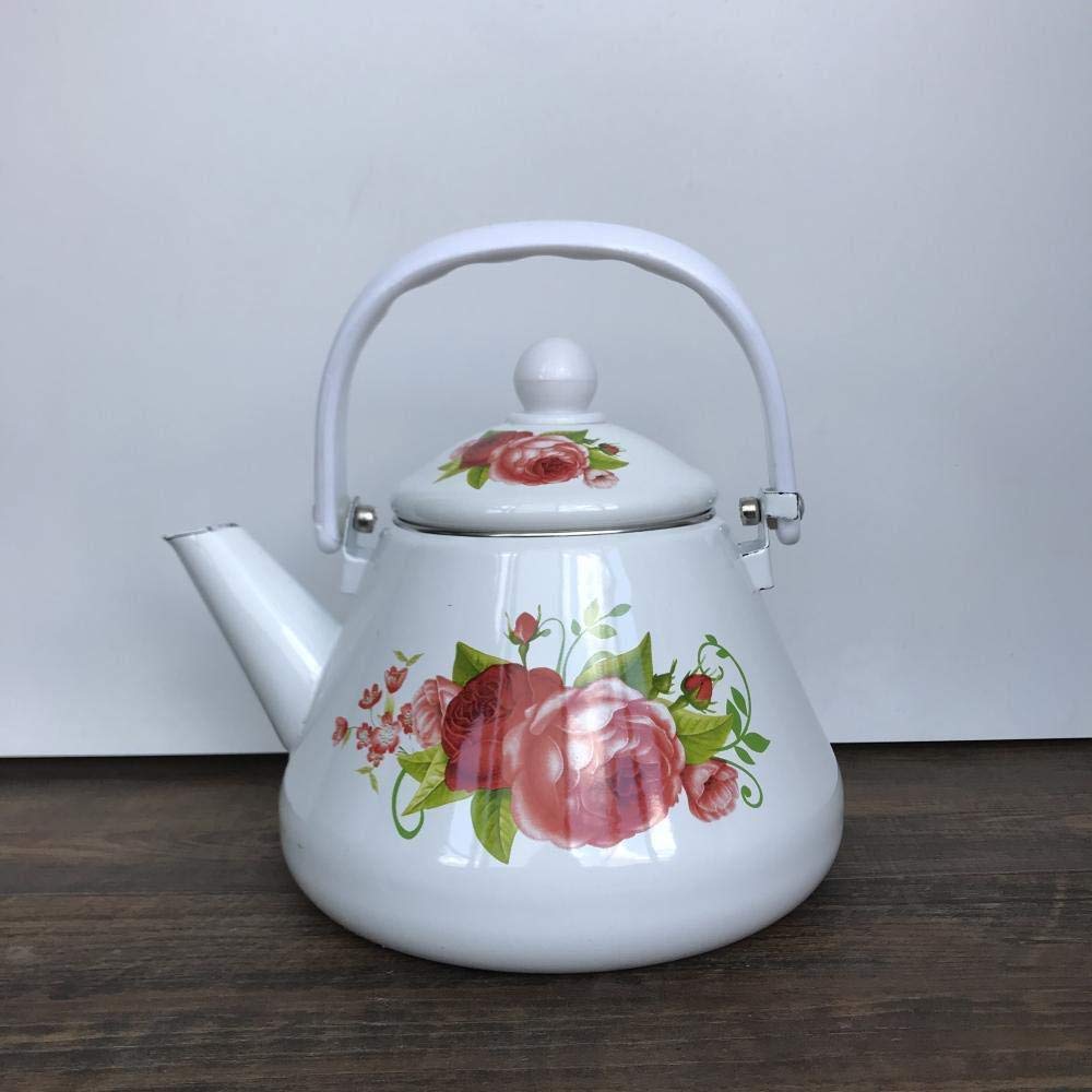 JHSHENGSHI Enamel Tea Kettle Set - Cute Triangle Pot for Induction Cooker & Gas Stove - Perfect for Home, Office & Gift Giving