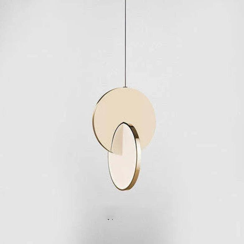 Modern Round Geometric Pendant Light - Stylish Ceiling Hanging Fixture for Living Room, Dining Room, or Bedroom Lighting
