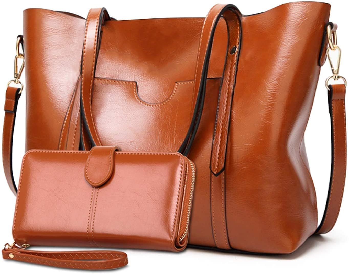 Women's Large Tote Shoulder Bag with Wallet - Work & Travel Purse