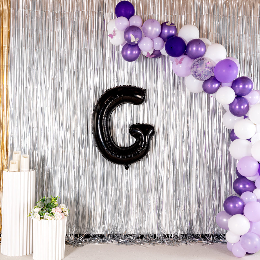 Black Mylar Letter G Balloon - 40 Inch Large Foil Balloon for Birthday Party Decorations, Baby Showers & Graduation Celebrations (1 Count Box)