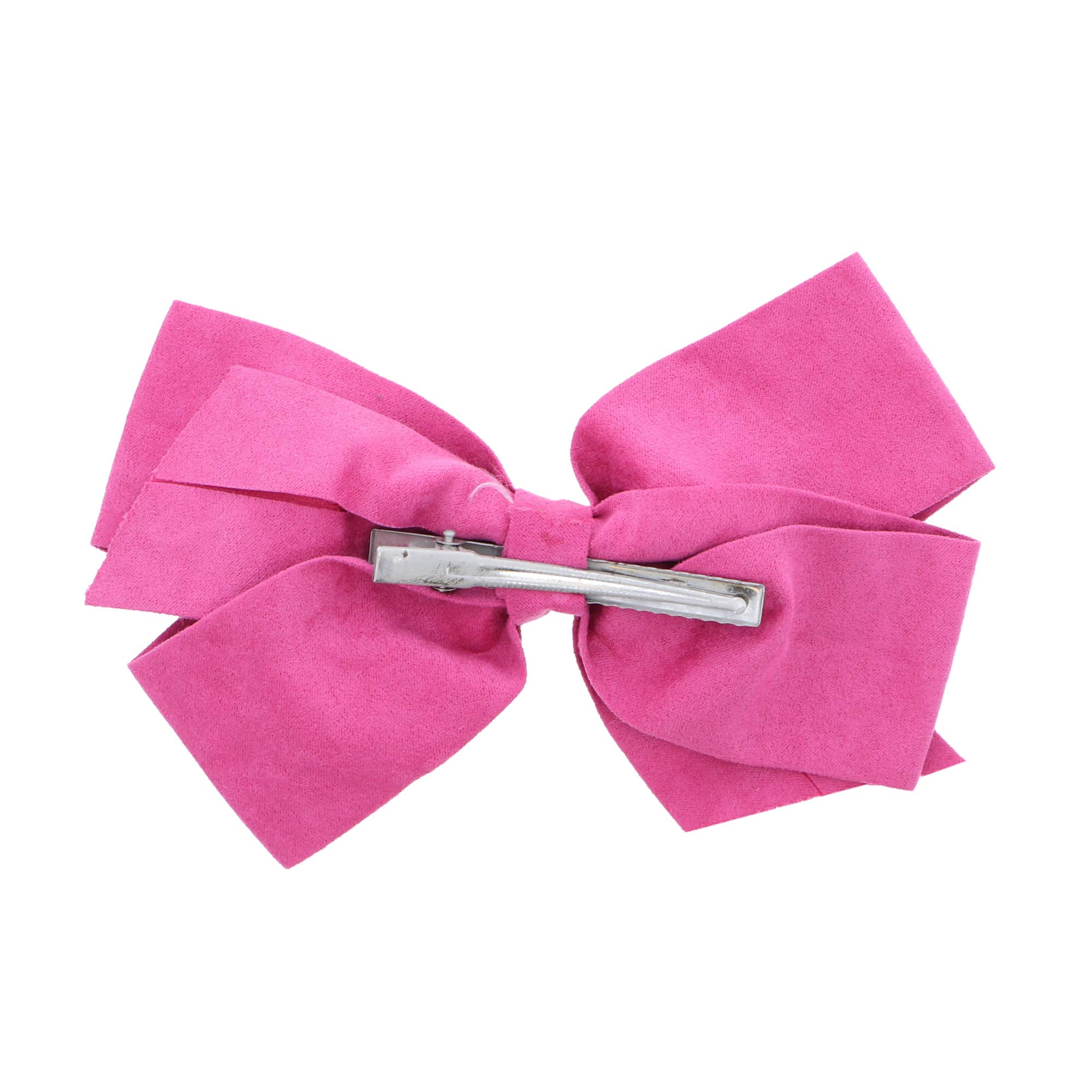 7 Inch Wide Large Suede Hair Bow for Girls - Pink, Perfect for Parties, Weddings, and School Events