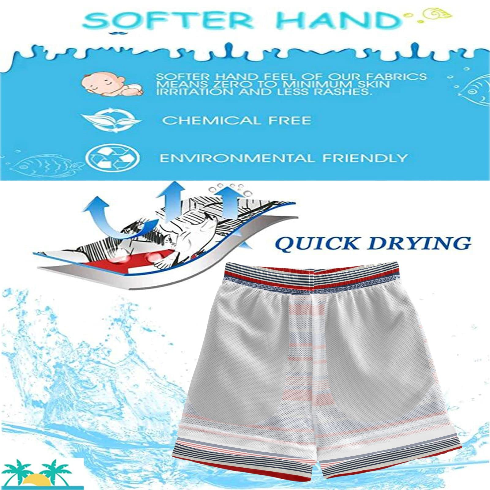 Visesunny Cool Black Red Lines Boys Funny Toddler Swim Trunks - Quick Dry Boys Bathing Suit for Beach, Pool & Water Sports | Comfortable Kids Board Shorts for Summer Swimwear