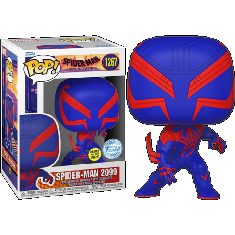Funko Pop Marvel Spider-Man: Across the Spider-Verse (2023) - Spider-Man 2099 Glow in The Dark Collectible Vinyl Figure | Perfect for Marvel Fans, Movie Collectors & Home Decor