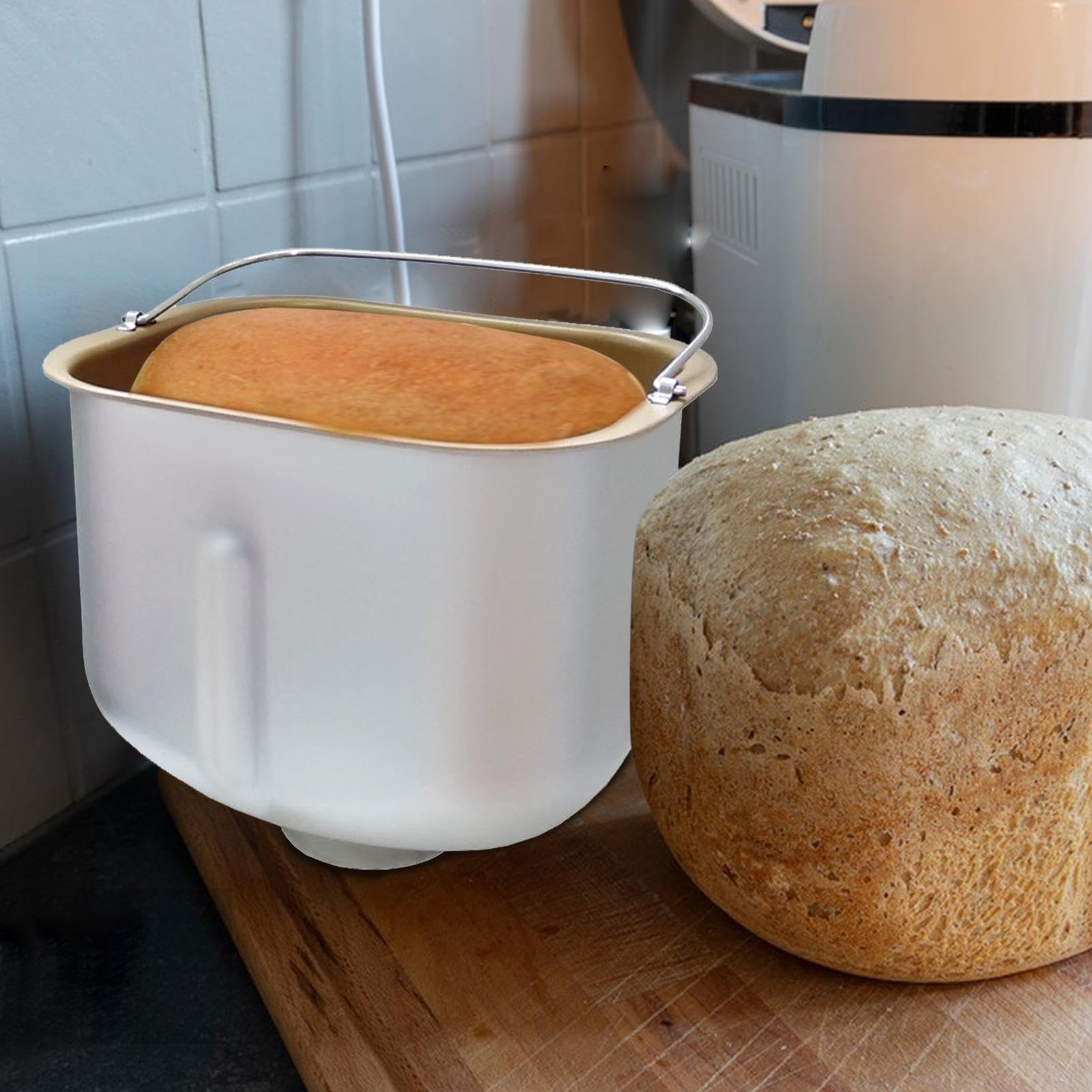 Premium Aluminum Alloy Bread Maker Bucket - Durable Bread Machine Pan Replacement | Multipurpose Baking Barrel & Loaf Pan for Mixing Dough | Perfect for Home Baking, Bread Machine Parts Replacement & Commercial Kitchen Use