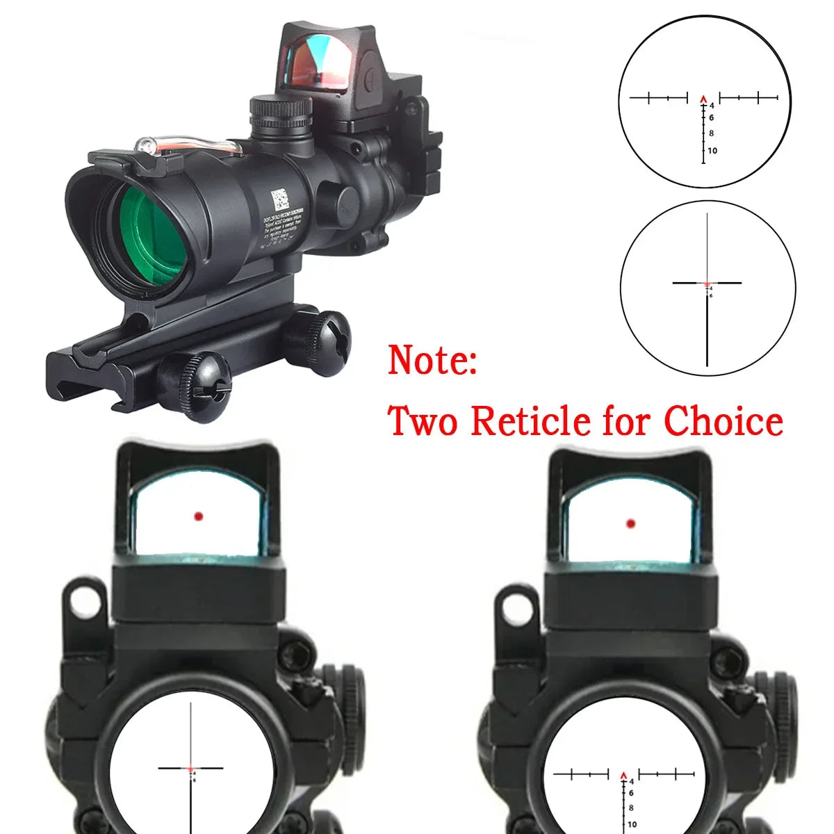 Trijicon ACOG 4X32 RMR Red Dot Sight Scope - Green Cross Fiber Optic Illuminated Rifle Scope with Glass Etched Reticle - Perfect for Tactical Shooting, Hunting & Military Use