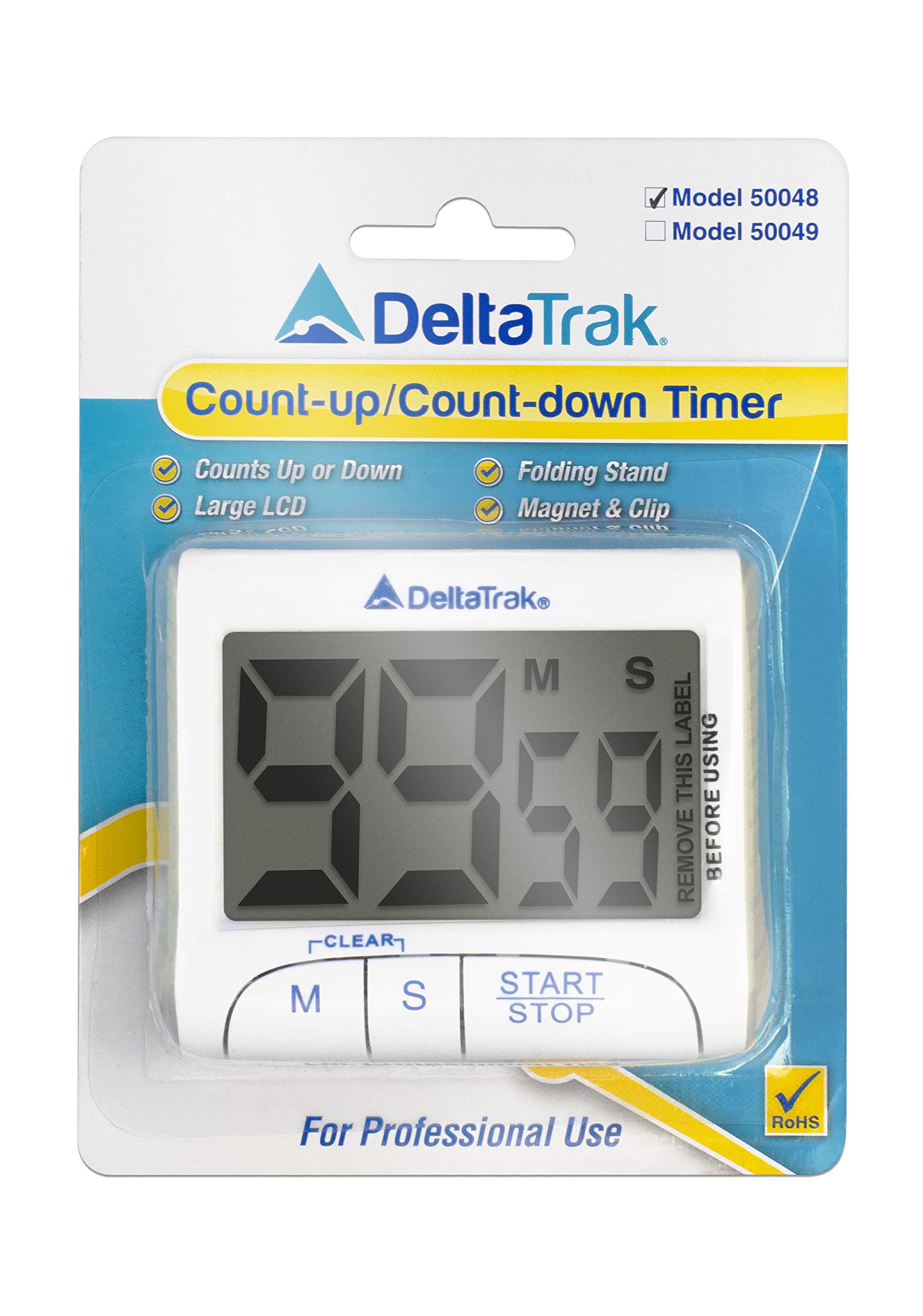 DeltaTrak 50048 FlashCheck® Digital Count-Up/Count-Down Timer - Perfect for Cooking, Labs, and Classroom Experiments