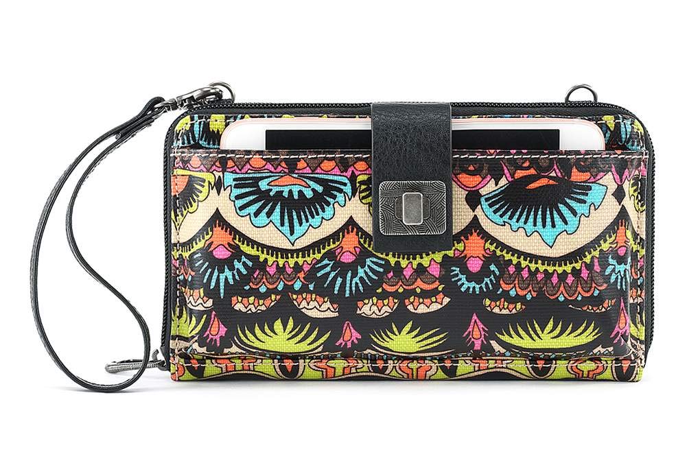 Sakroots Artist Circle Large Crossbody Phone Wallet for iPhone & Samsung - Stylish & Functional for Travel, Shopping, and Everyday Use
