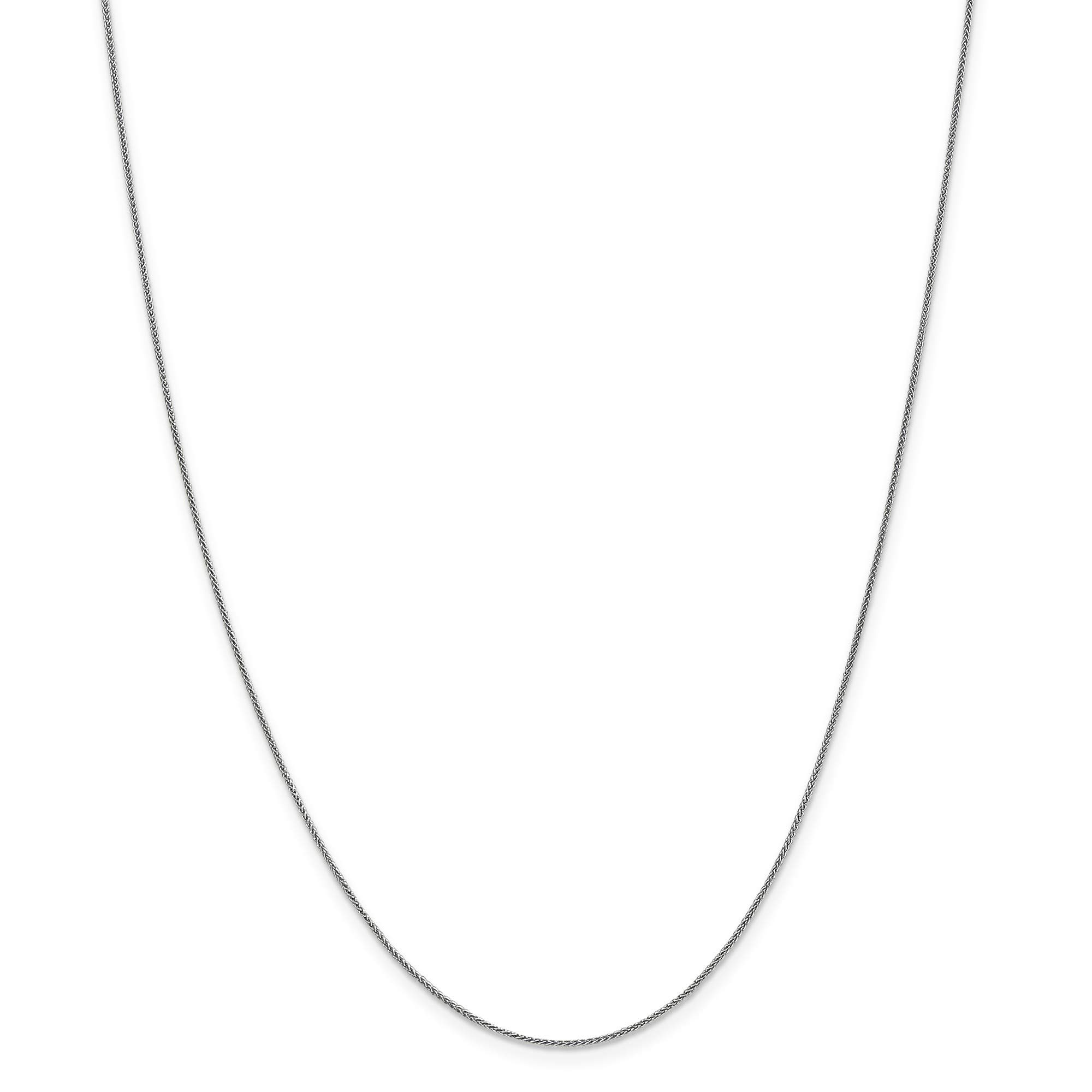 10K White Gold 0.8mm Spiga Chain Necklace - 18 Inch Italian Cable Link Chain for Women - Perfect for Layering, Gift Giving & Everyday Wear