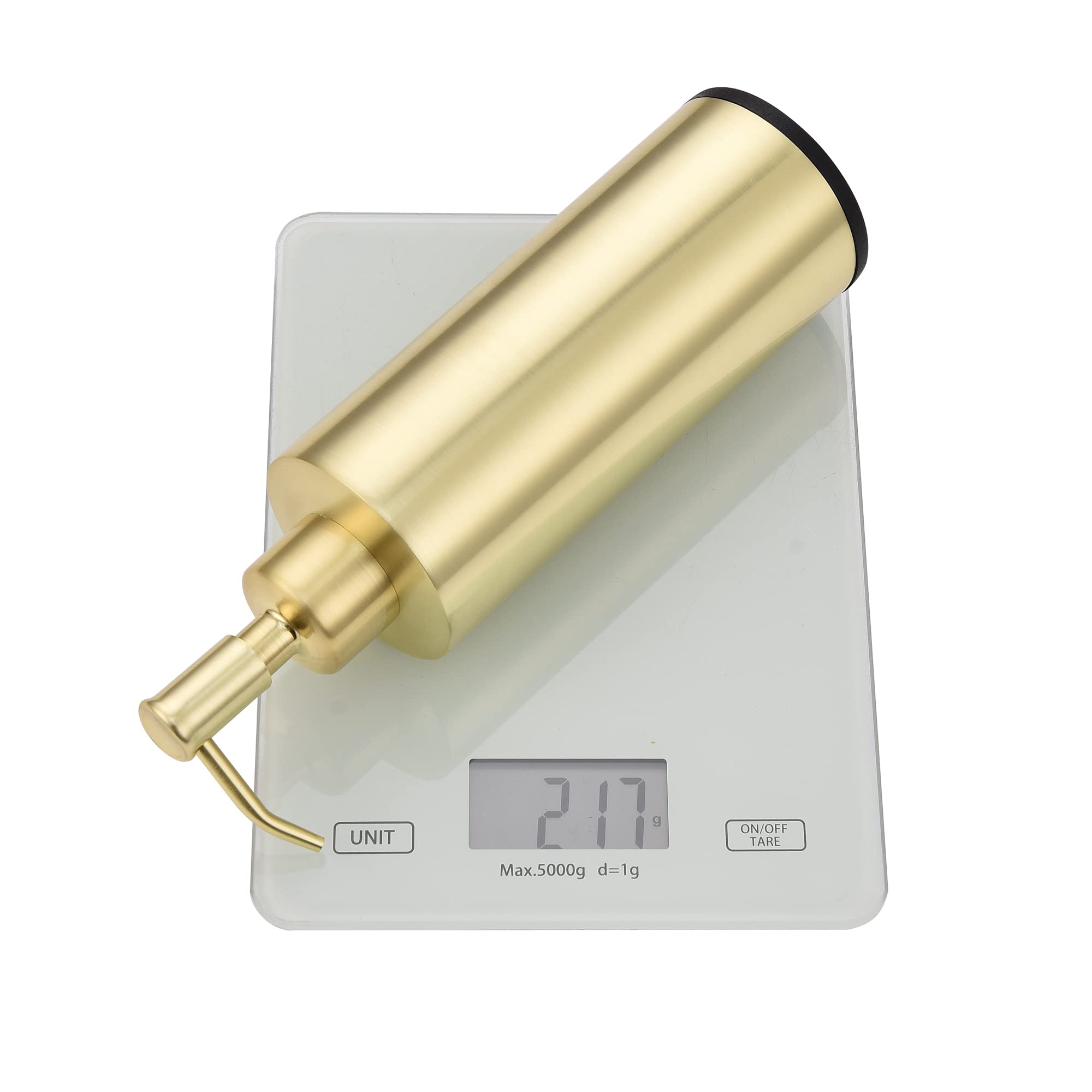 Premium Gold Stainless Steel Soap Dispenser for Kitchen & Bathroom - Elegant Hand Soap Dispenser for Sink Countertop, Dishwashing & Home Decor - TUTEW