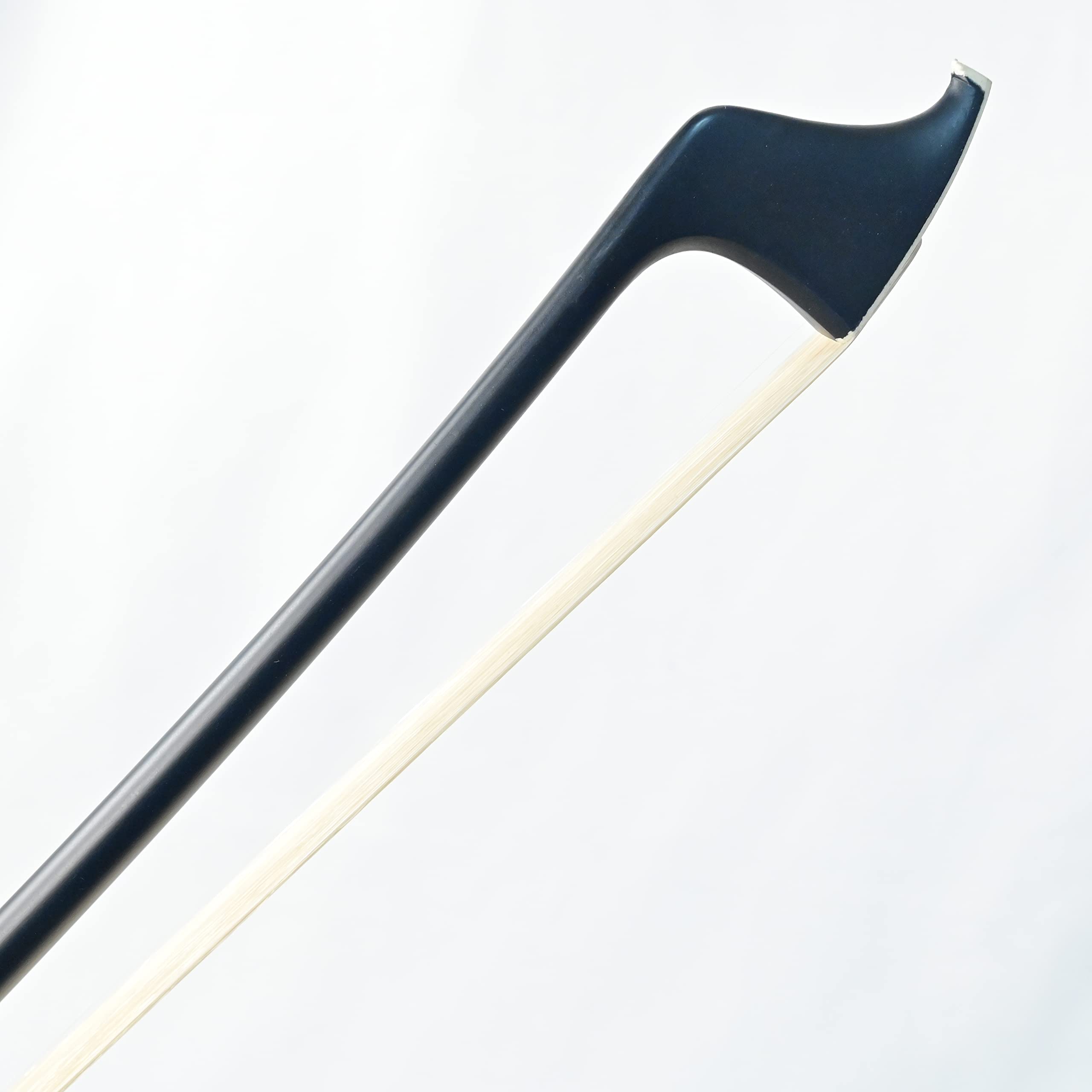 Premium Carbon Fiber Upright Bass Bow with White Horsehair - German Style AW-104W for Professional Musicians & Orchestra Performances