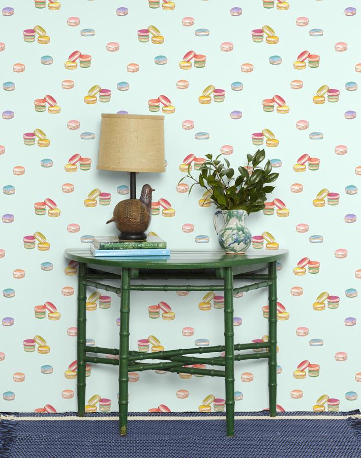 Premium Robins Egg Blue Macarons Wallpaper by Nathan Turner - Elegant Home Decor for Living Room & Bedroom