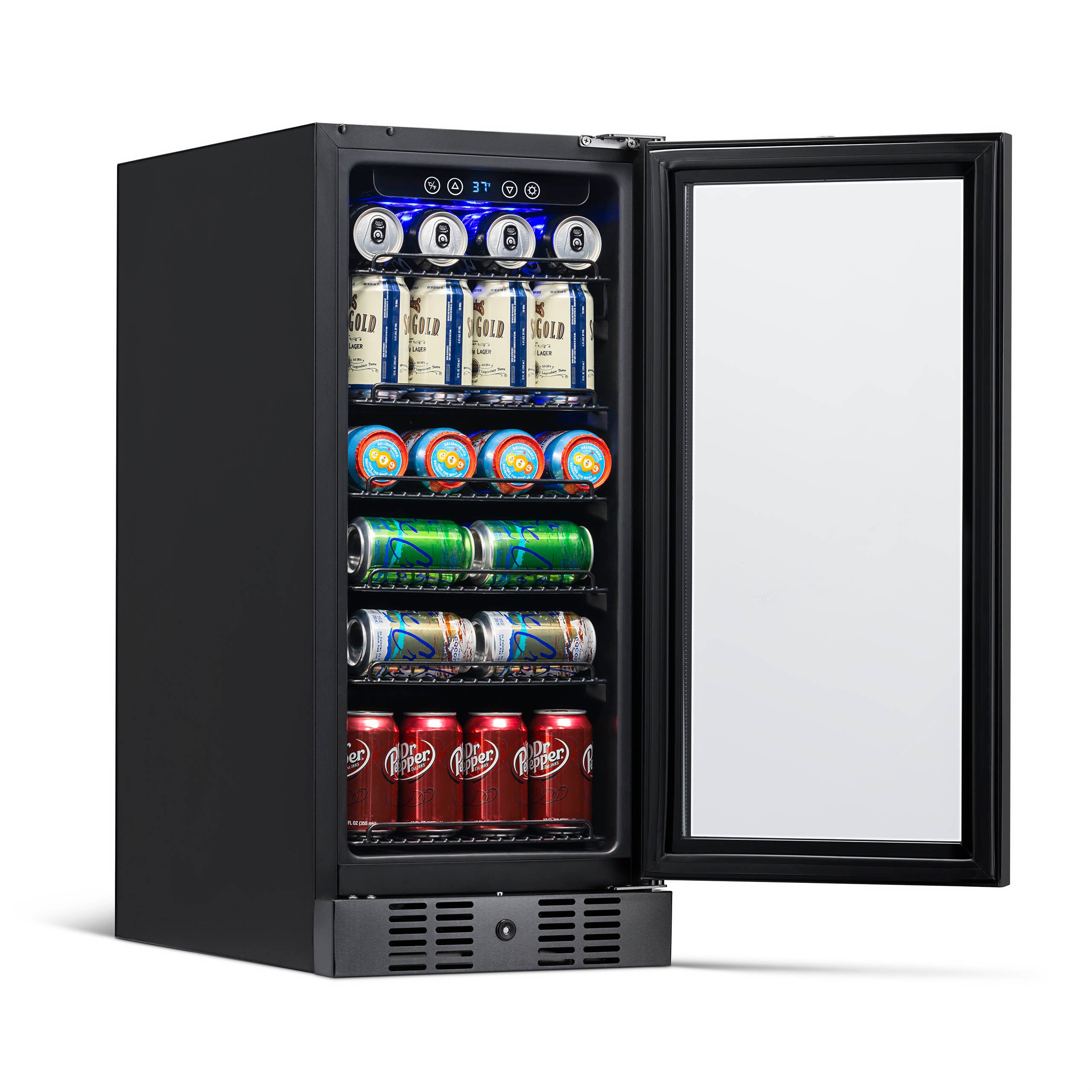 Newair® 96 Can Built-In Black Beverage Refrigerator - Perfect for Home Bars, Offices, and Entertaining Spaces