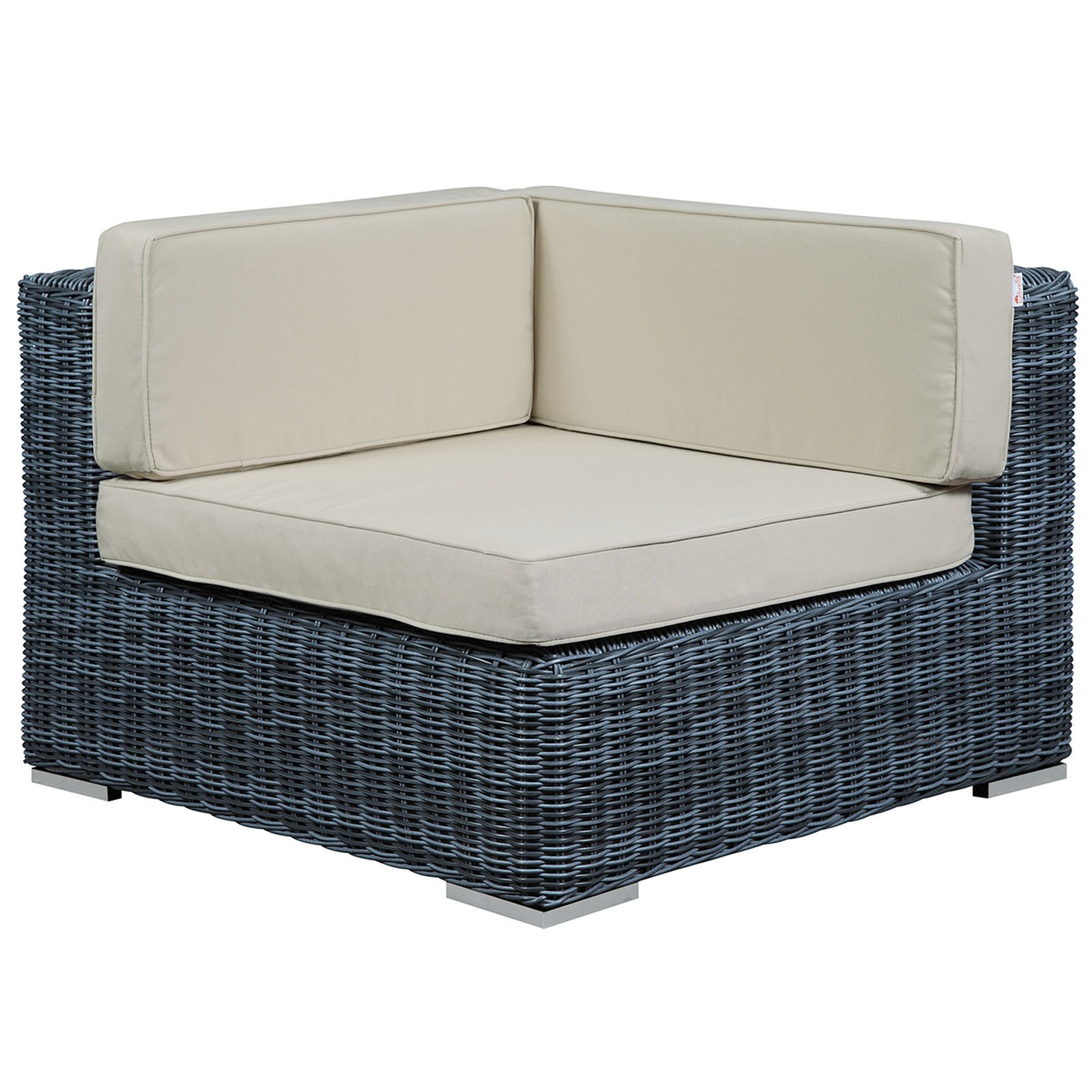 Modern 7-Piece Outdoor Patio Sectional Sofa Set - Beige Wicker Furniture with All-Weather Cushions for Backyard, Poolside & Garden Relaxation