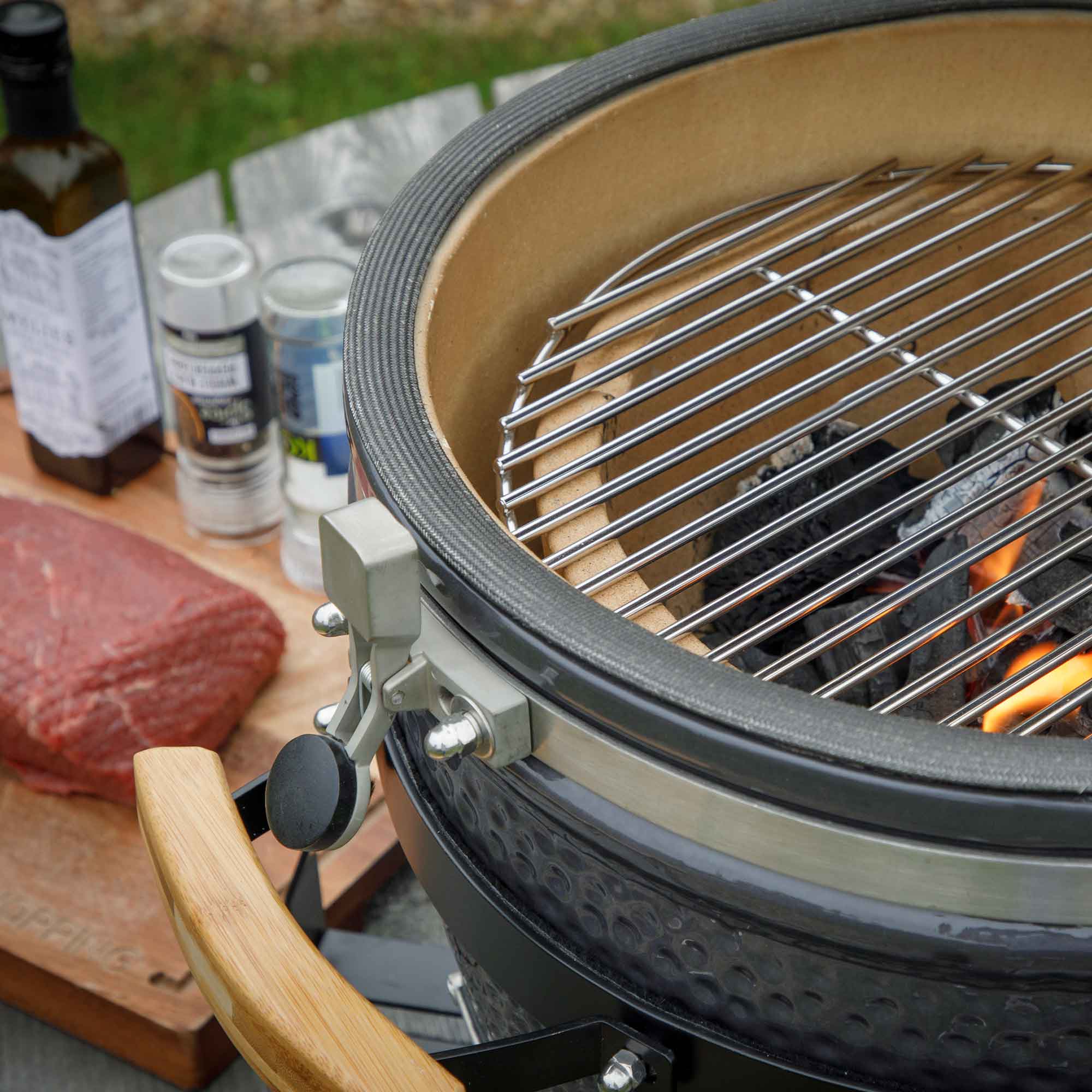 Premium Ceramic Kamado Grill & Smoker - 16 Inch (40cm) Outdoor Charcoal BBQ Oven for Backyard, Patio, and Camping - Perfect for Grilling, Smoking, Baking, and Roasting - Model DG158