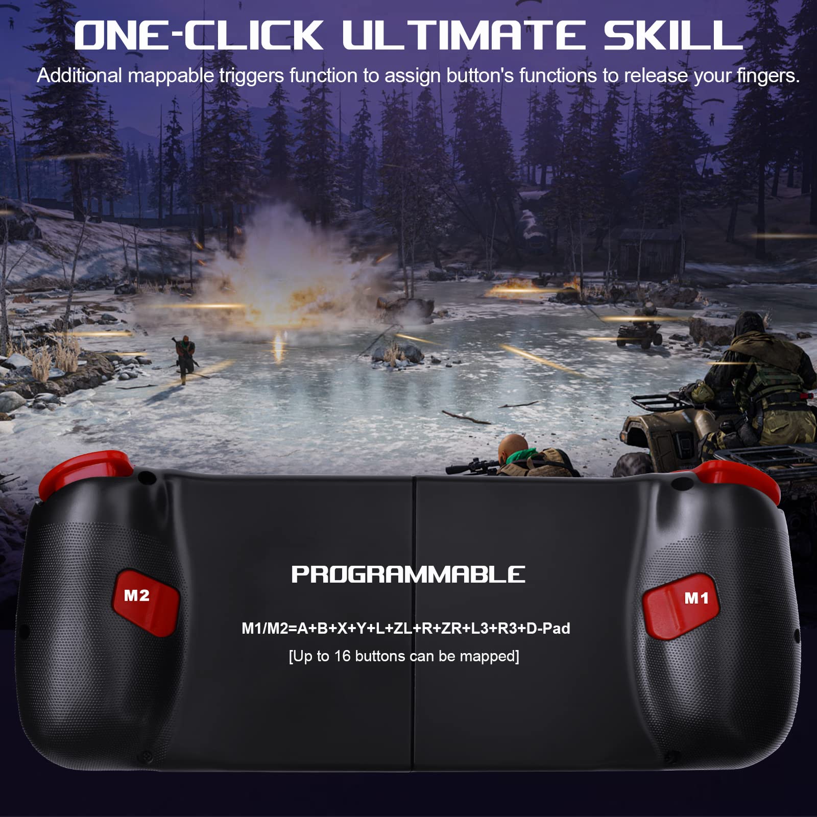 Megadream Wireless Bluetooth Mobile Game Controller for iPhone iOS Android PC - Compatible with iPhone 16/15/14/13/12/11, iPad, Samsung Galaxy, TCL Tablets - Perfect for Call of Duty, Roblox, Fortnite & Mobile Gaming (Blue & Green) - Ideal for Competitive Gaming, Live Streaming & Esports Tournaments