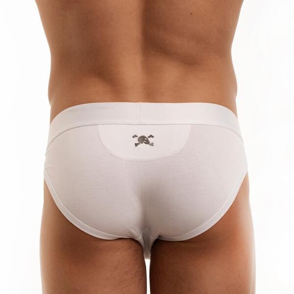 Just the Bones Sport Brief Optic White - Breathable Men's Underwear for Gym & Active Lifestyle | Comfortable Athletic Boxer Briefs for Running, Workout & Daily Wear