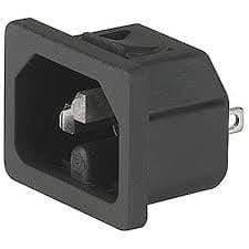 6100.4320 C14 Inlet Connector, IEC 320 Snap-in 2.0mm 1/4 Quick Connect - Perfect for Power Supplies, Servers & Industrial Equipment
