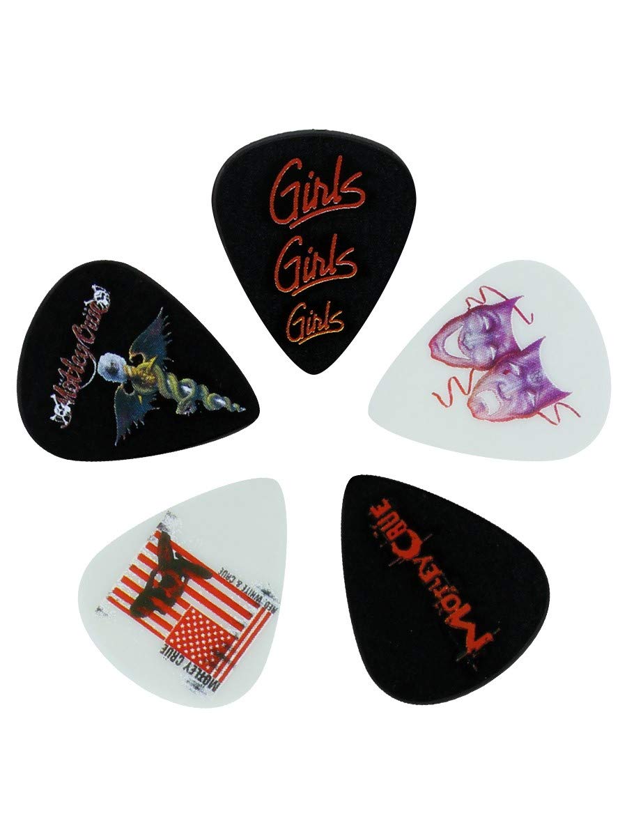 Motley Crue Guitar Picks Pack - Red, White & Crue Design | Premium Plectrums for Electric & Acoustic Guitars | Perfect for Rock Concerts, Band Practice & Music Performances