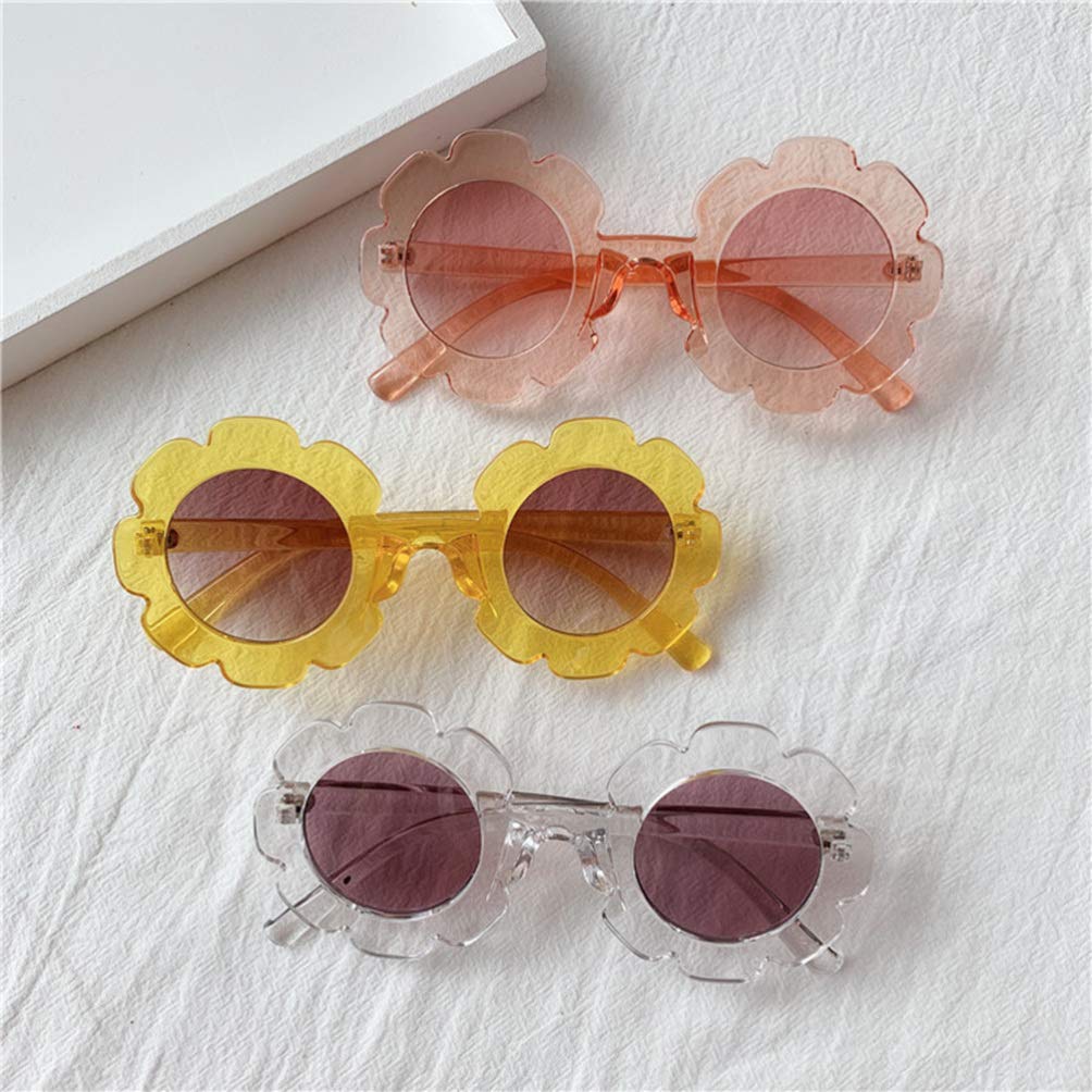 GALPADA 2 Packs Flower Sunglasses for Women & Kids - Daisy Floral Round Sun Glasses for Summer, Beach, Party, and Outdoor Activities - Trendy UV Protection Eyewear for Adults and Children