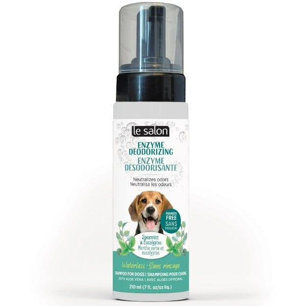 Le Salon Enzyme Deodorizing Waterless Shampoo for Dogs - Gentle No Rinse Foam Cleanser for Puppies & Adult Dogs - Perfect for Travel, Between Baths & Quick Cleanups
