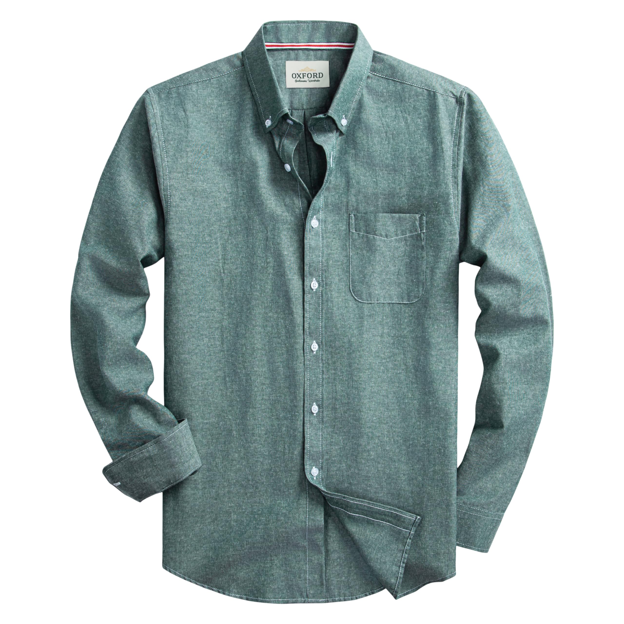 Men's Slim Fit Oxford Shirt - Long Sleeve Lightweight Casual Button Down Shirt with Chest Pocket | Perfect for Office, Business Casual & Everyday Wear