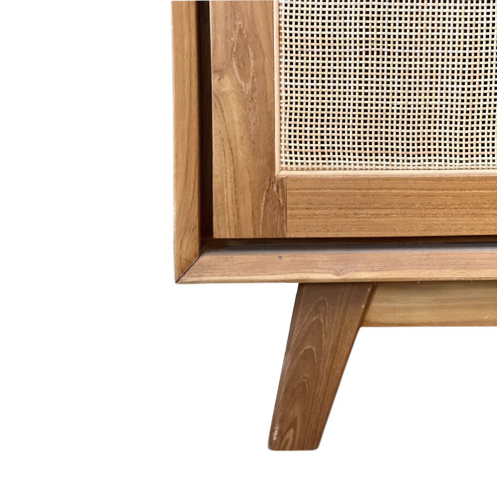 Rattan Sideboard with Storage - Natural Woven Rattan Buffet Cabinet for Dining Room, Living Room & Entryway - Stylish Home Decor & Organizer