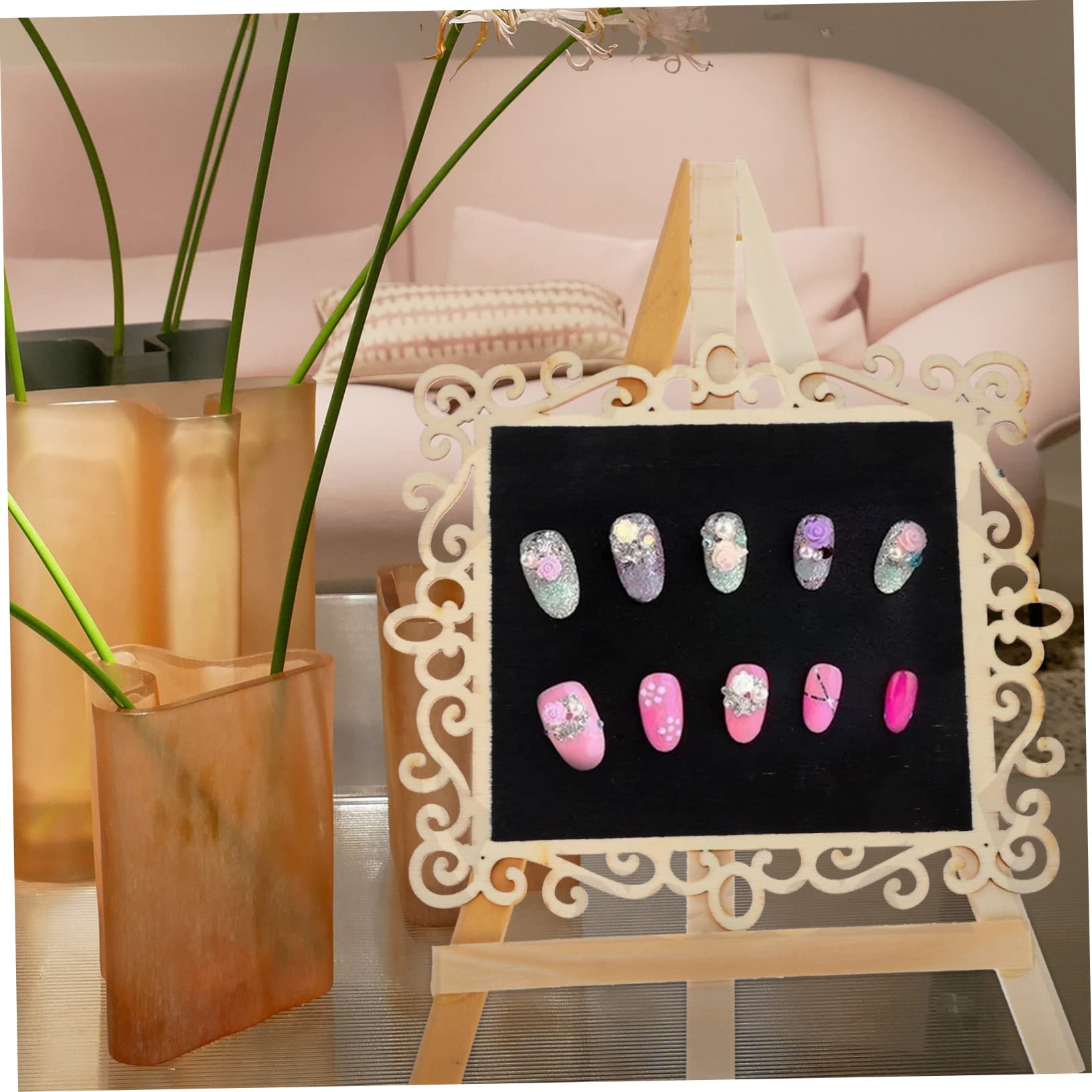 FOMIYES Wooden Nail Art Display Rack - Salon Organizer for Manicure Tools & Polish Bottles - Perfect for Nail Salon Decor and Home Beauty Station Organization