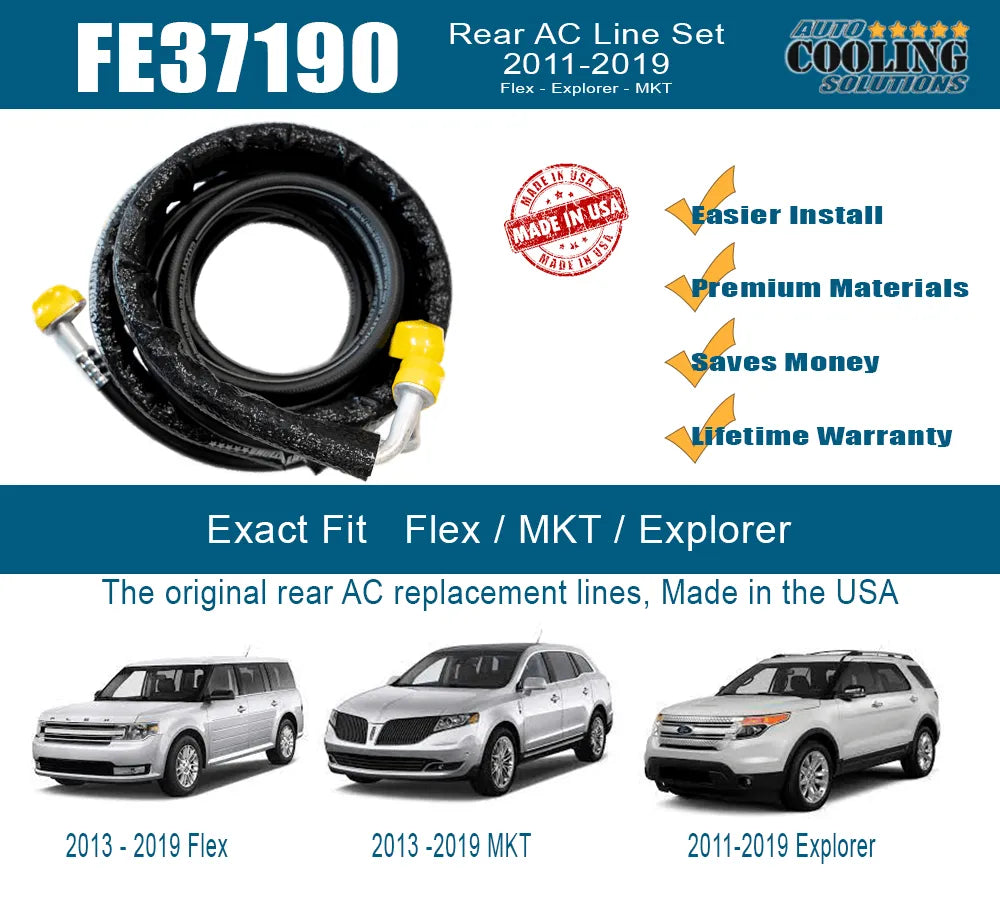 Ford Explorer Rear AC Line Set - Compatible with Flex & MKT 2011-2019 Models | Perfect for AC System Repairs & Maintenance
