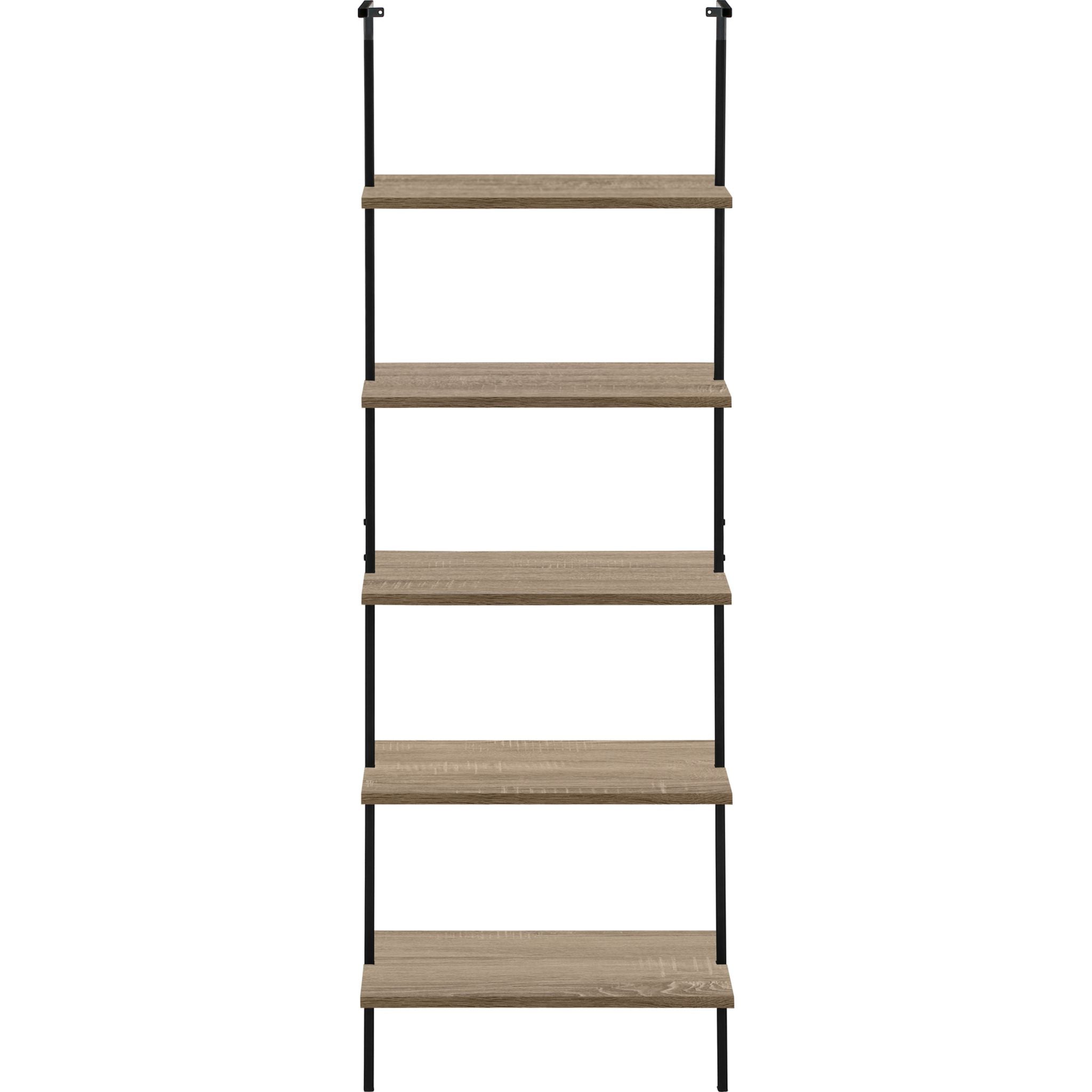 Modern Dark Taupe Brea Book Shelf - Stylish Wooden Bookshelf for Home & Office Organization - Perfect for Living Room, Bedroom, or Study Room Decor