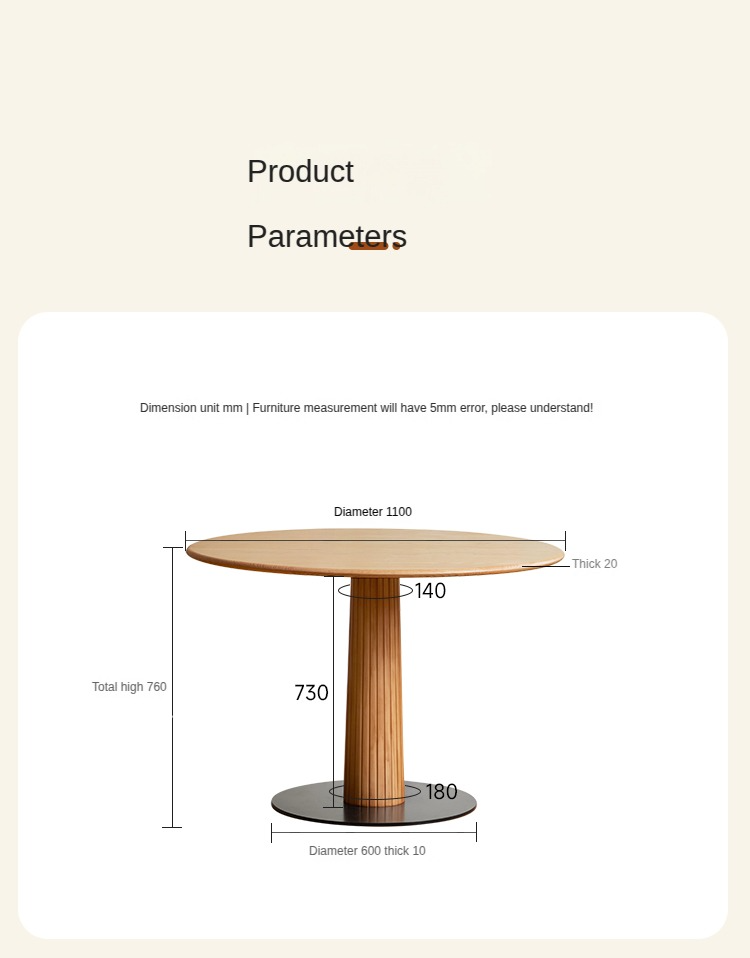 Stylish Oak Solid Wood Modern Nordic Dining Table - Perfect for Small Spaces, Apartments & Contemporary Home Decor