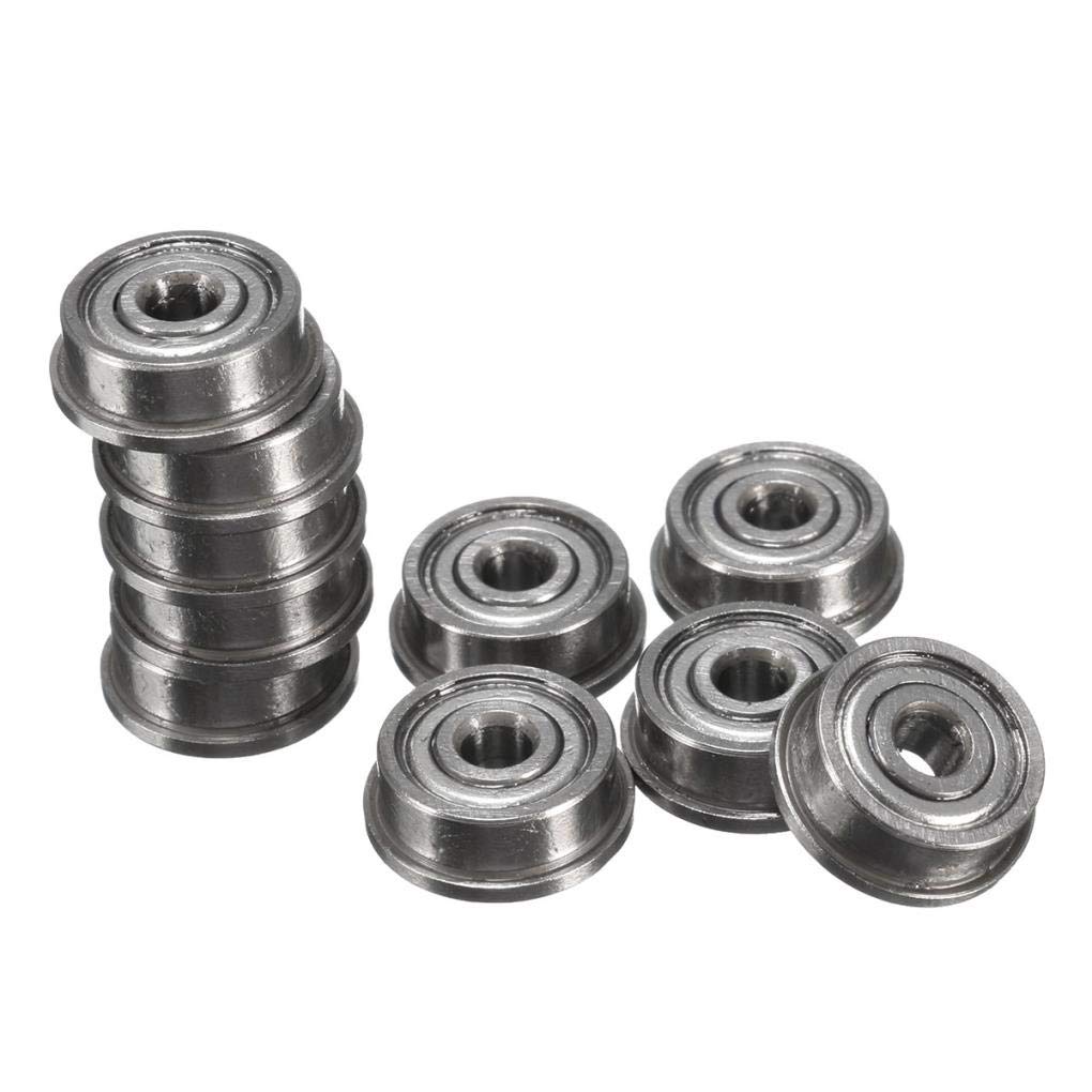 Yongse 10pcs F623ZZ Mini Metal Double Shielded Flanged Ball Bearings for 3D Printer - High Precision Bearings for 3D Printing, CNC Machines, Robotics & DIY Projects
