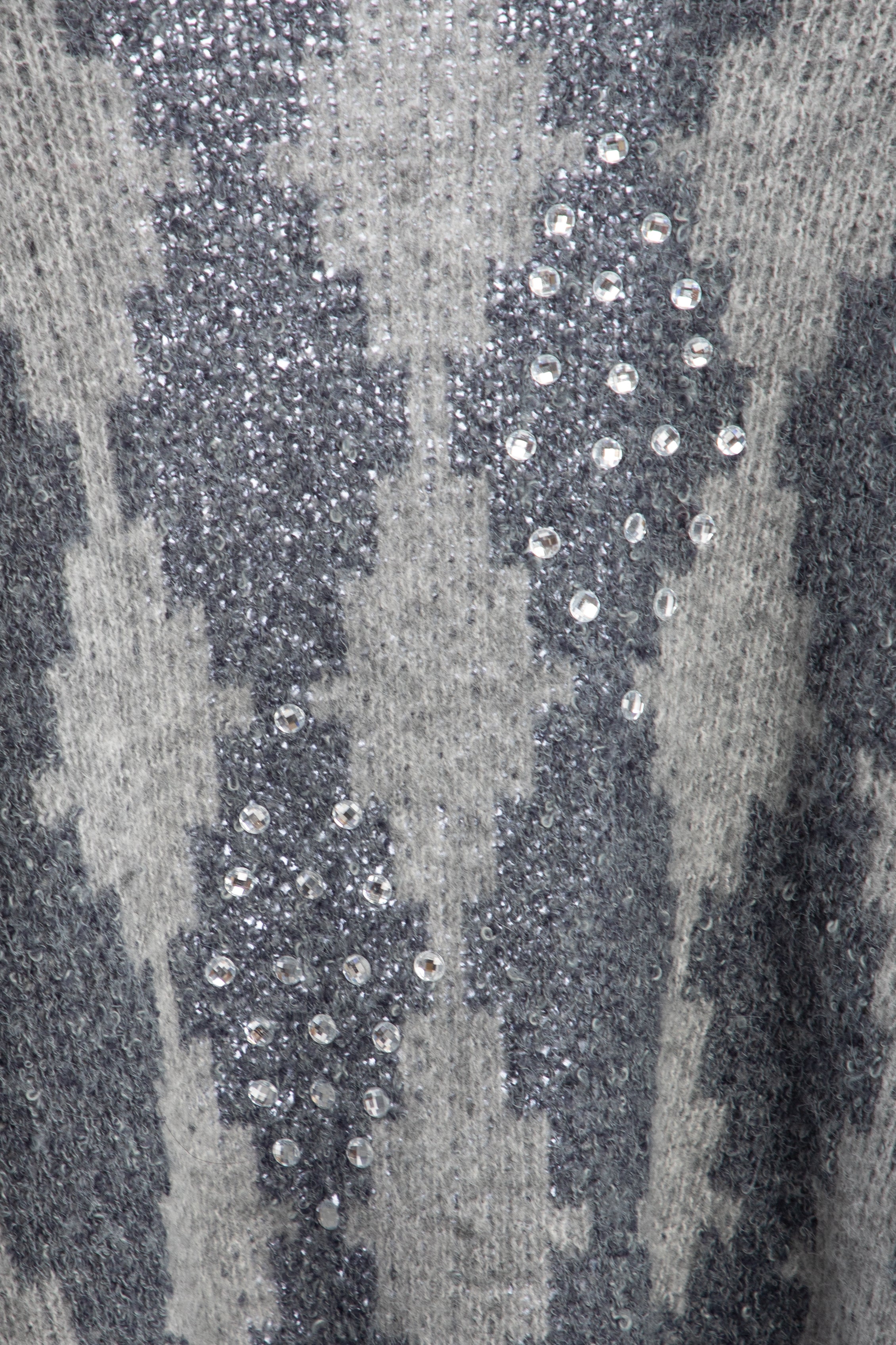 Elegant Jacquard Rhinestone Sweater for Women | Fashion Knitwear with Crystal Embellishments | Perfect for Holiday Parties & Date Nights