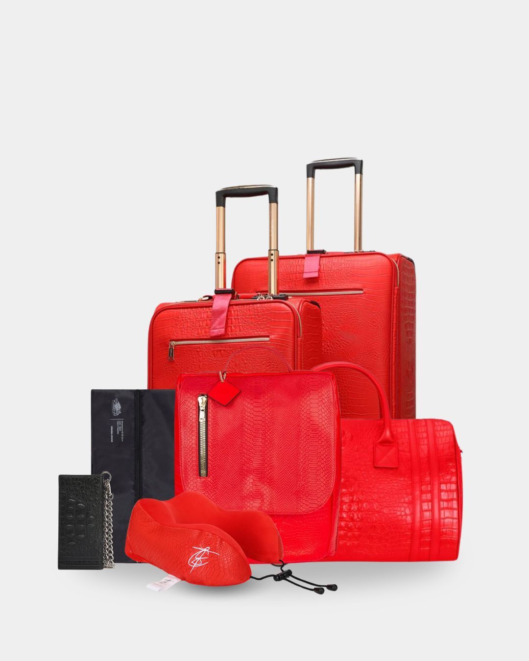 Apollo 2 Ultimate Travel Set - Premium Red Luggage Collection for Business & Vacation | Carry-On & Check-In Suitcase Combo