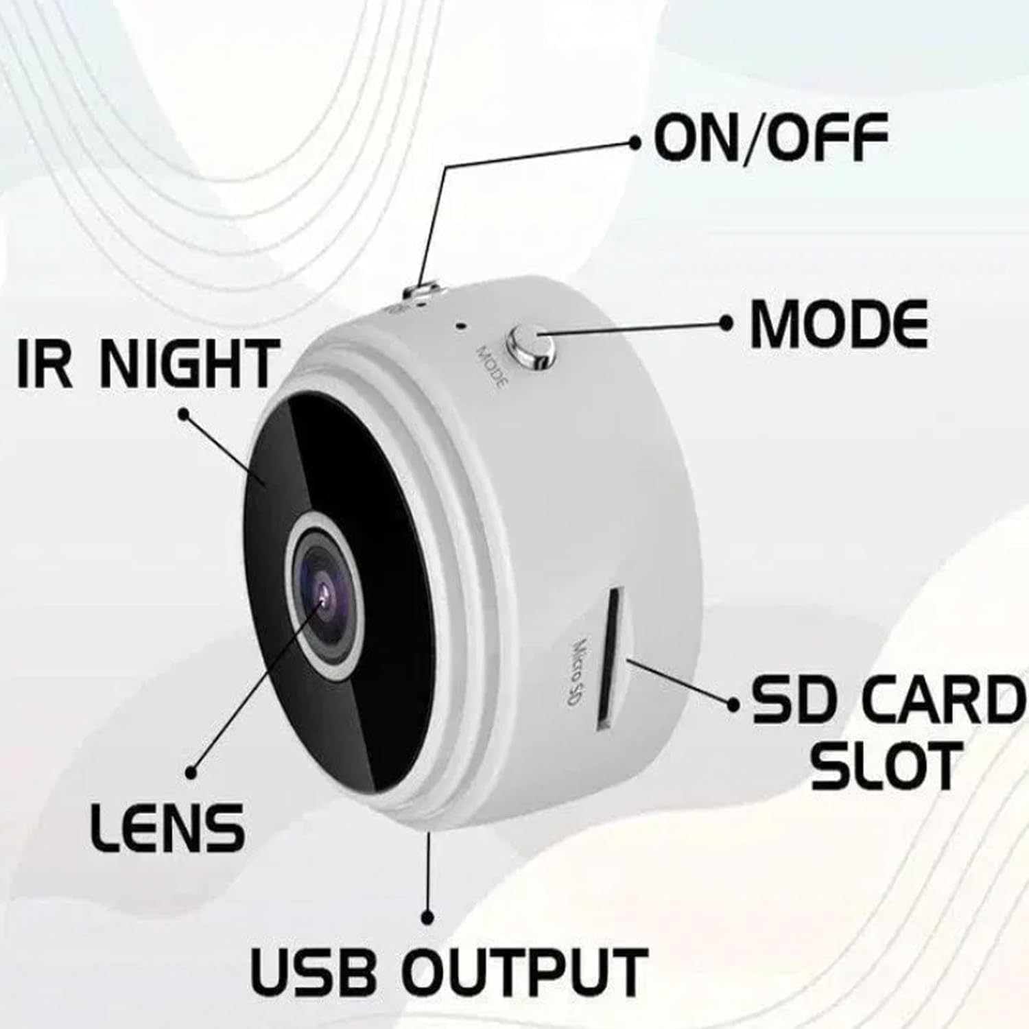 Mini Spy Camera Wireless Hidden with Audio - 5PC Set, Magnetic Security Camera for Outdoor & Indoor Surveillance, No WiFi Needed (White) - Perfect for Home Security, Office Monitoring, and Covert Recording