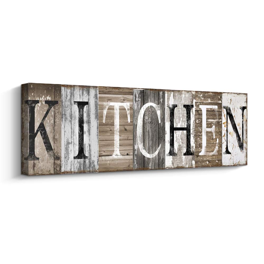 Pinetree Art Kitchen Decor Wall Art - Rustic Farmhouse Kitchen Sign with Solid Wood Inner Frame, 8 x 24 Inch - Perfect for Kitchen, Dining Room, or Country Style Home Decor