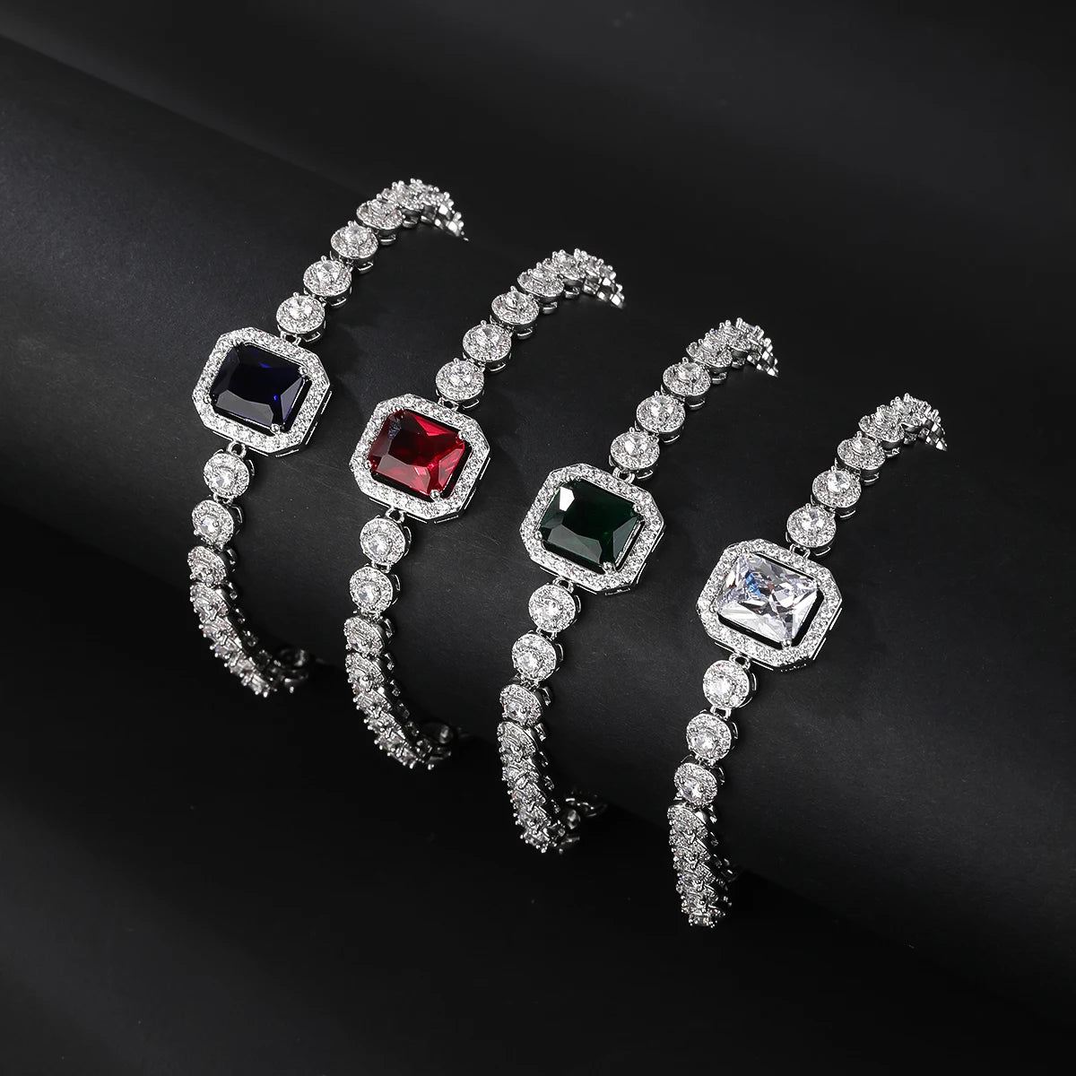 Luxury Shiny Cubic Zirconia Square Tennis Chain Bracelet for Women - Elegant Wedding, Party & Evening Jewelry Accessory - Perfect for Bridal, Anniversary Gifts & Special Occasions