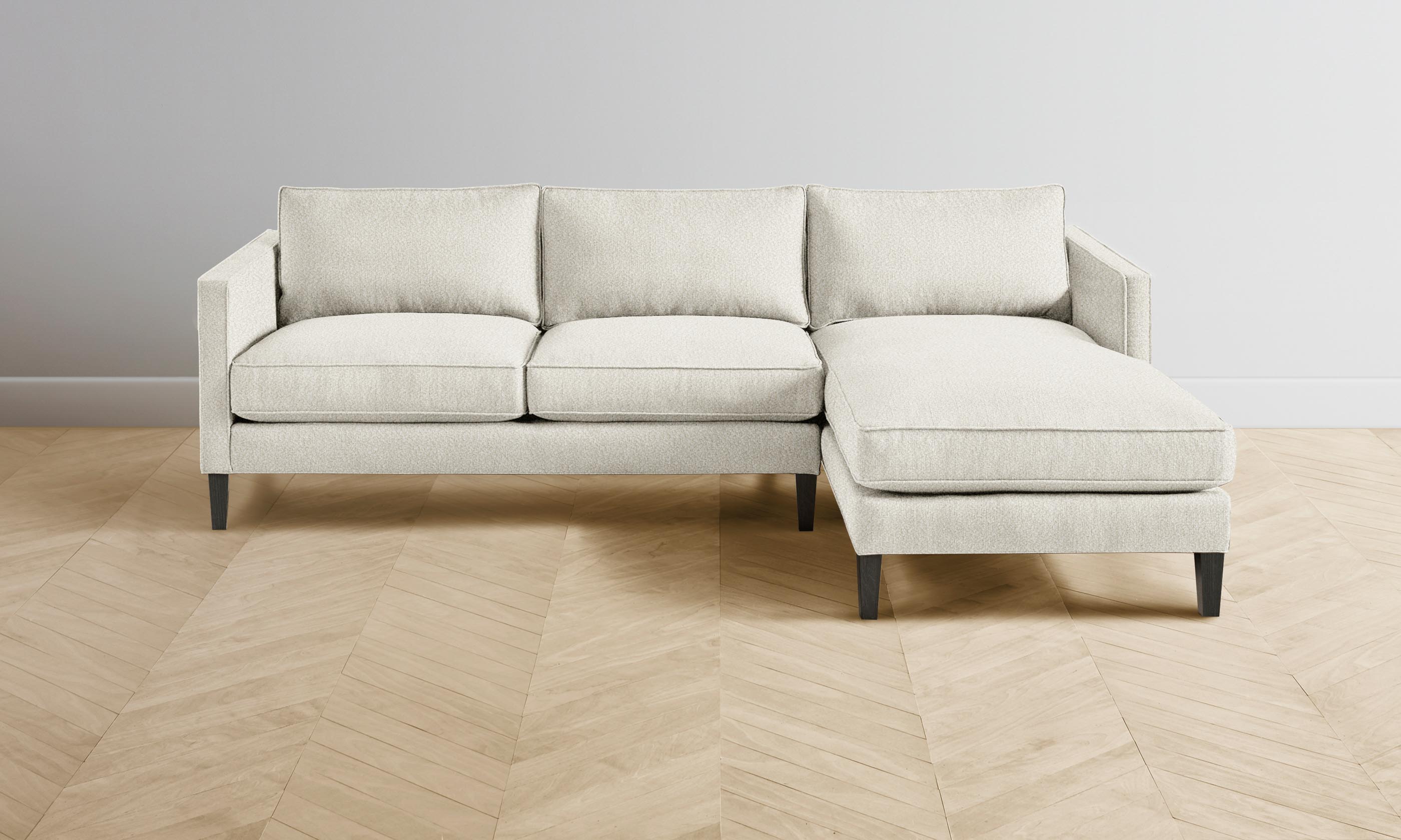 Premium Crosby Sectional Sofa - Italian Bouclé Fabric in White | Modern Living Room Furniture for Cozy Home & Stylish Entertaining