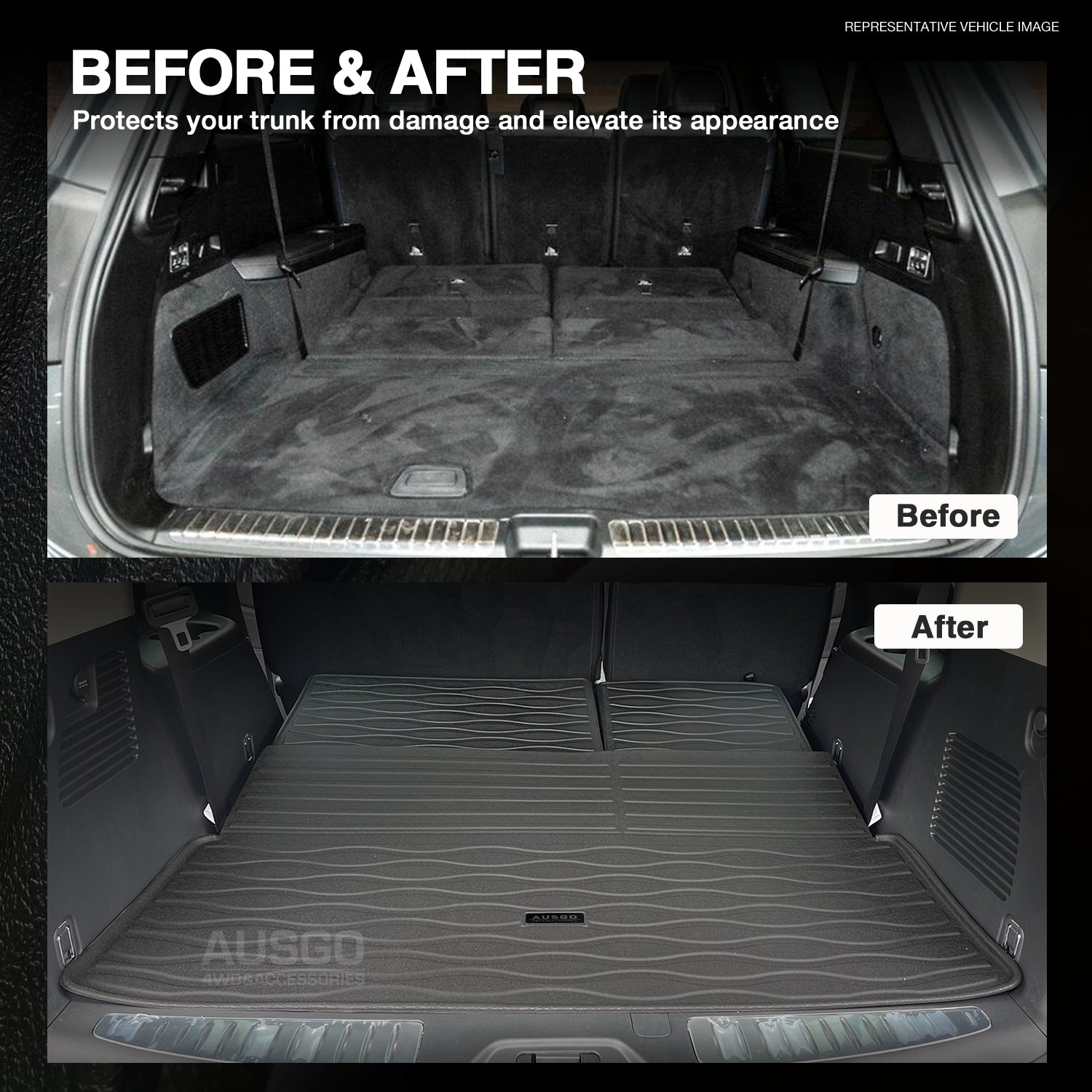 Nissan Patrol Y62 Boot Liner (2012-Present) - Waterproof Cargo Trunk Mat for SUV - Perfect for Road Trips & Outdoor Adventures