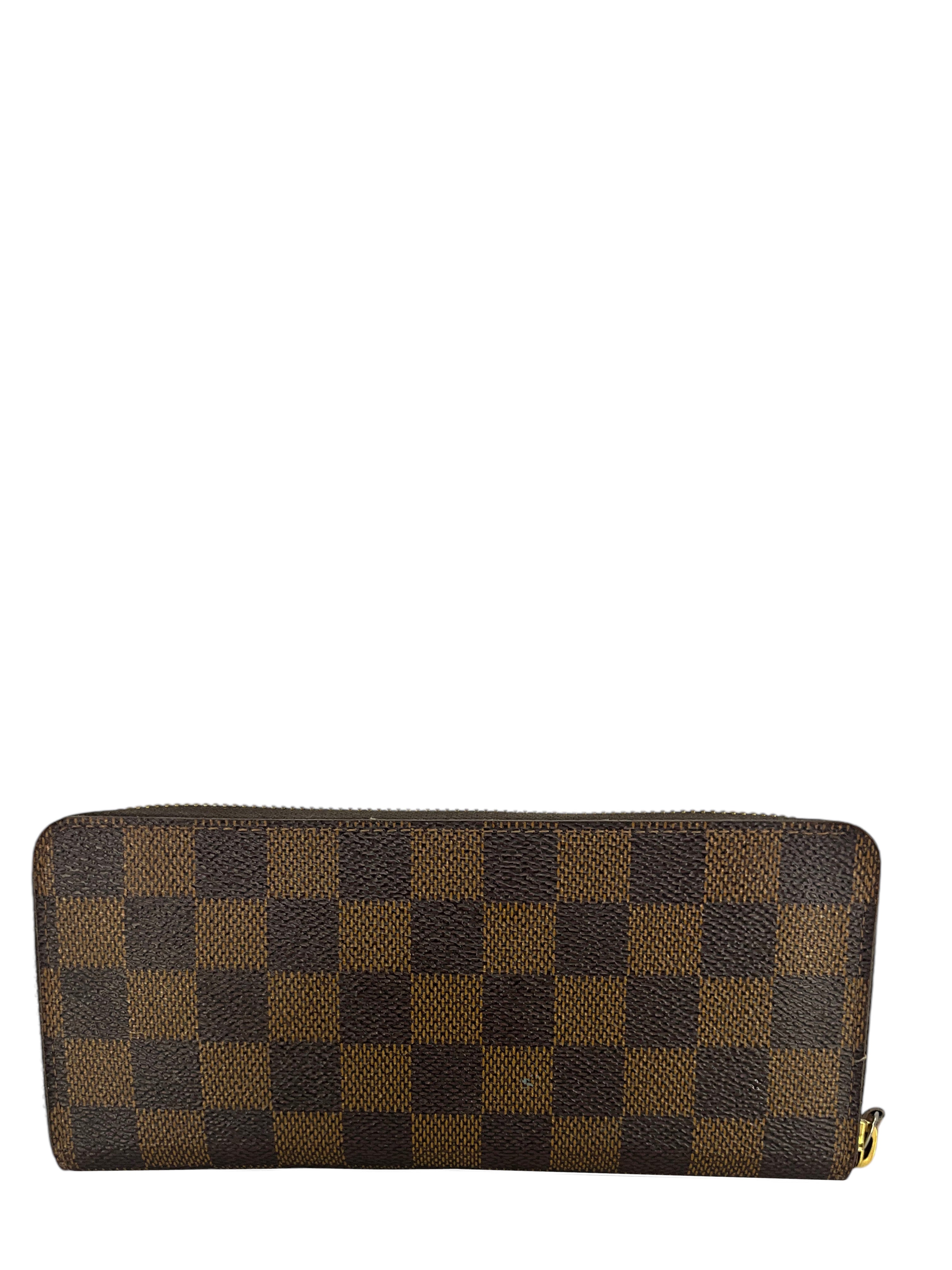 Authentic LOUIS VUITTON Damier Ebene Canvas Clemence Wallet for Women | Luxury Bifold Wallet with Coin Pocket | Perfect for Everyday Use, Travel & Gift Giving