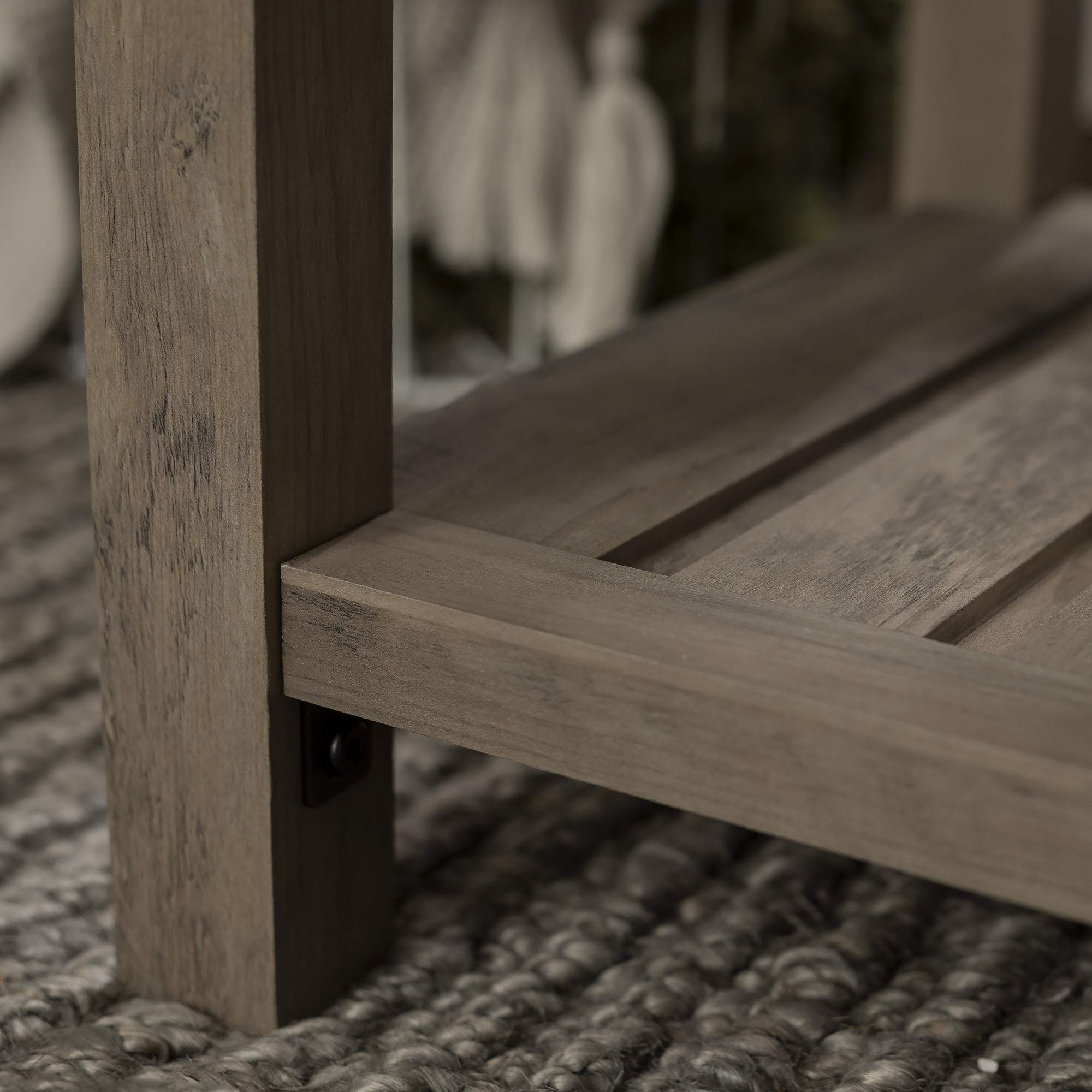 Walker Edison Farmhouse Square Side Accent Table Set - 18 Inch Grey Wash Storage End Table with Door for Living Room, Bedroom & Nightstand - Perfect for Small Space Organization & Home Decor